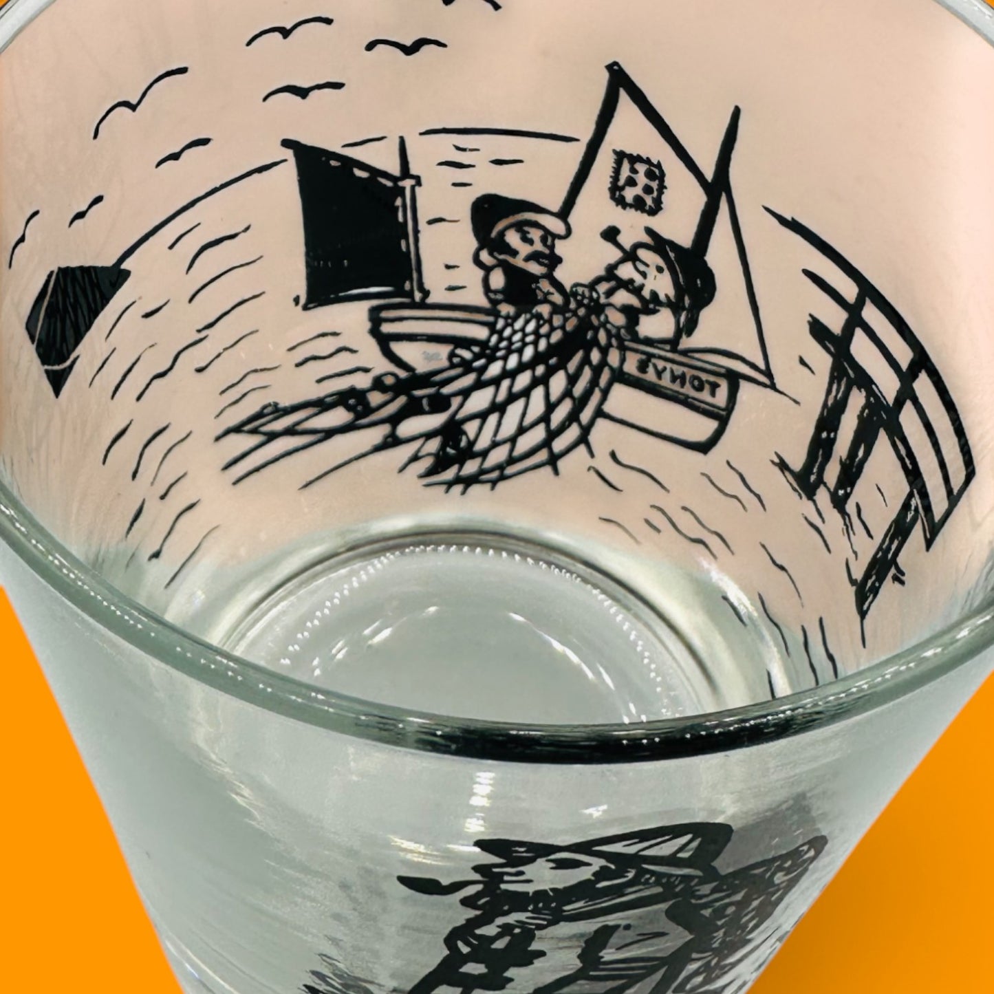 Tom’s Fish Market Low Ball Glasses – Set of 2 Redondo Beach Souvenir Cups