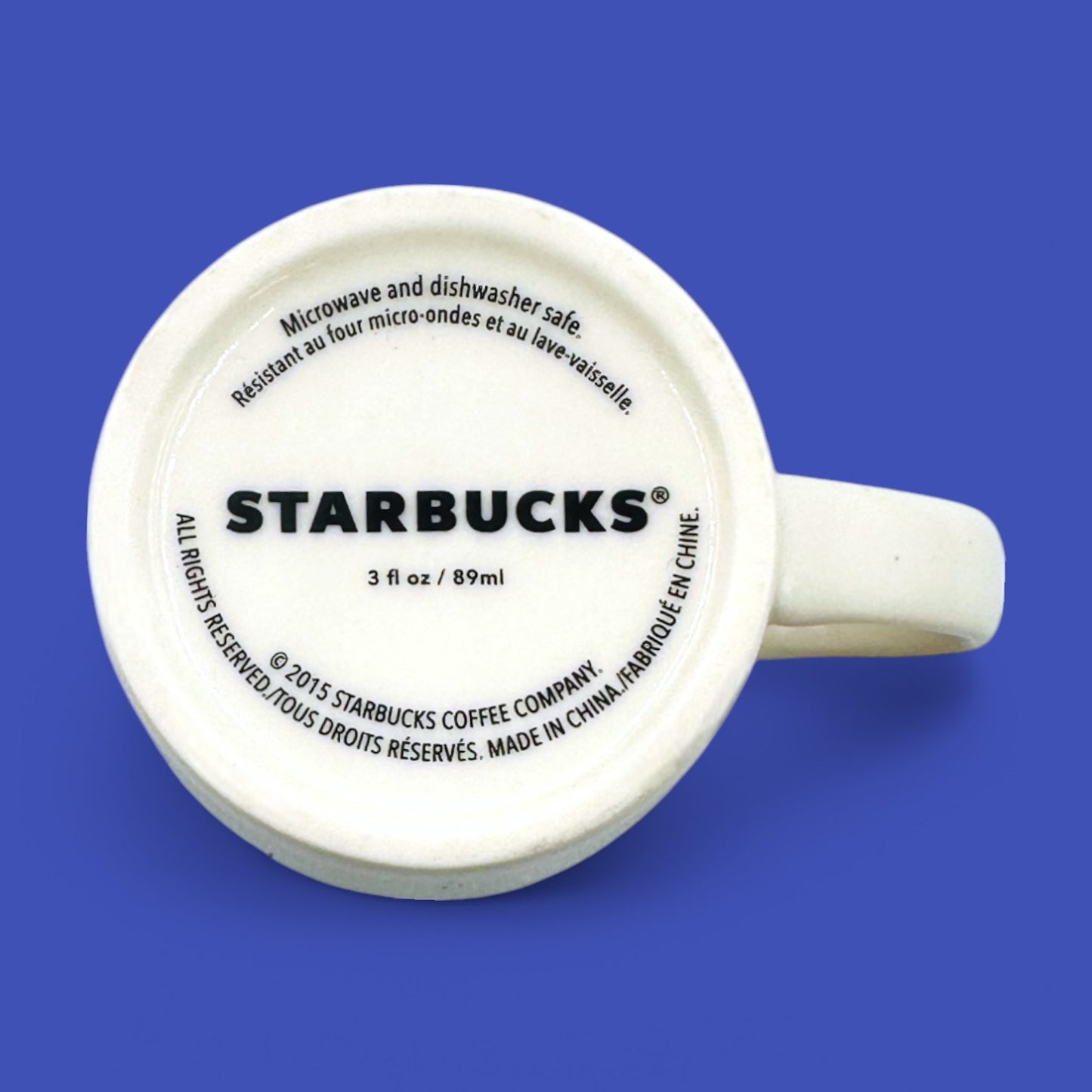Starbucks White Demitasse Mug – 2015 3oz Espresso Cup with Green Logo