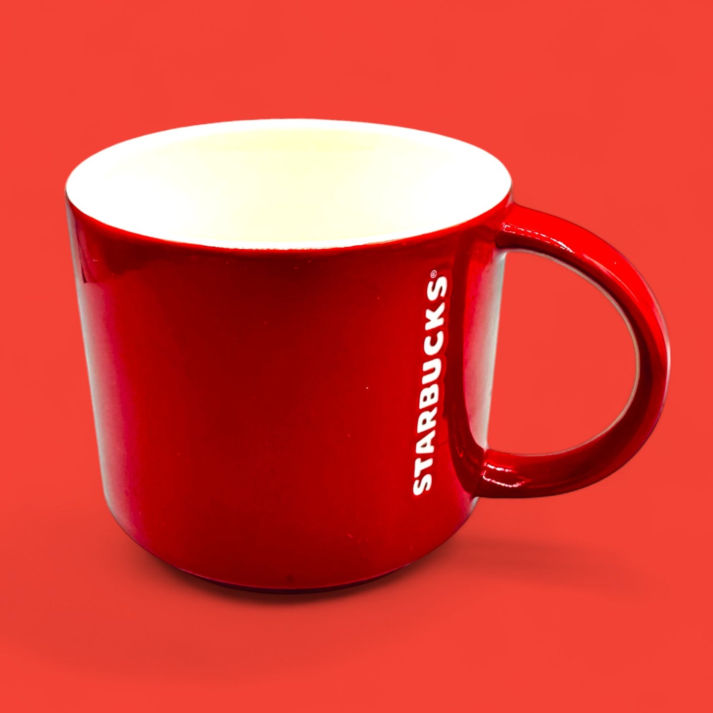 Starbucks 2012 red bone china mug with white logo 14 oz replacement mug