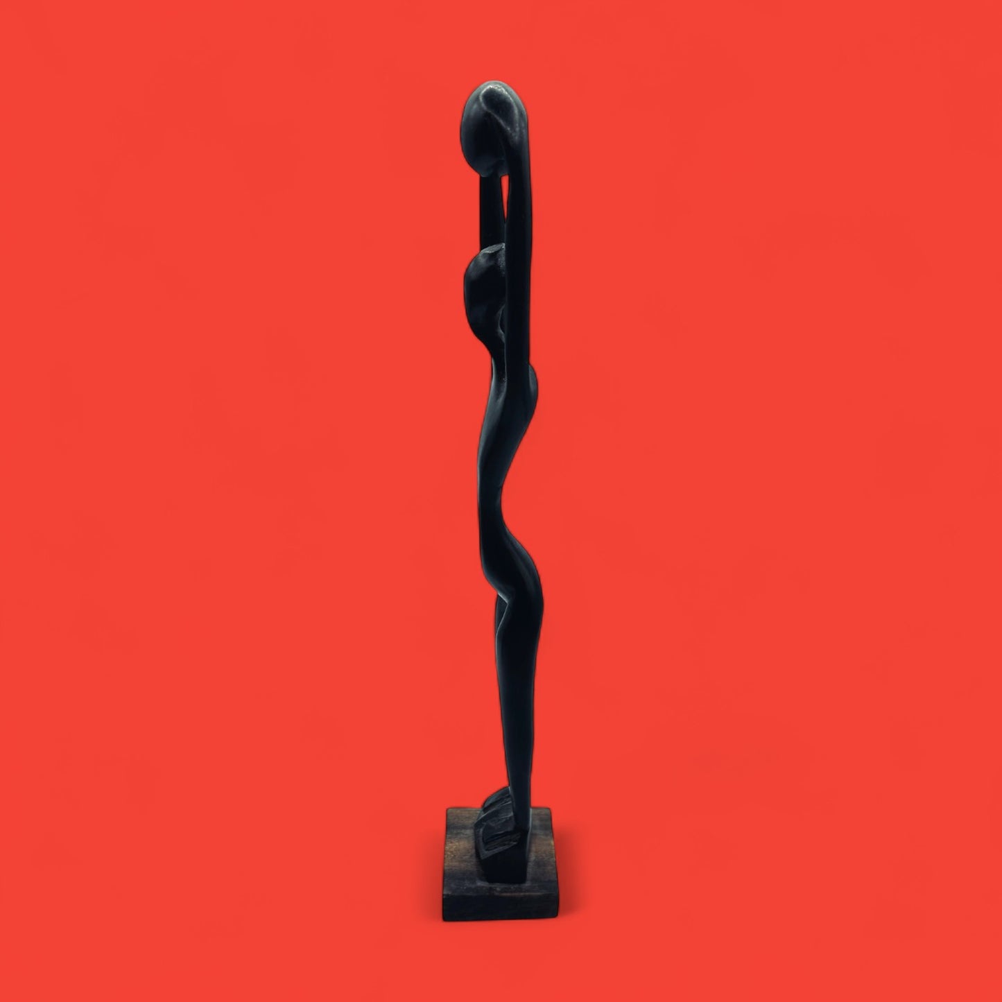 African hand-carved ebony wood figures man & woman 29 cm tall