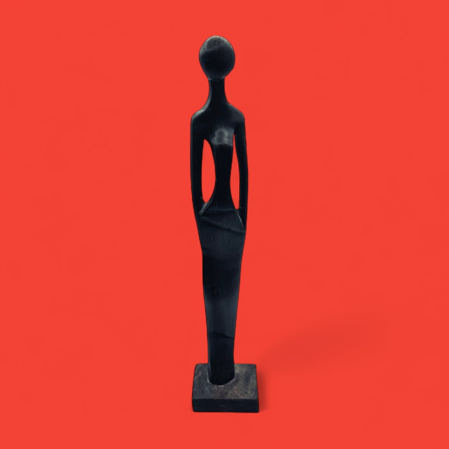 African hand-carved ebony wood figures man & woman 29 cm tall