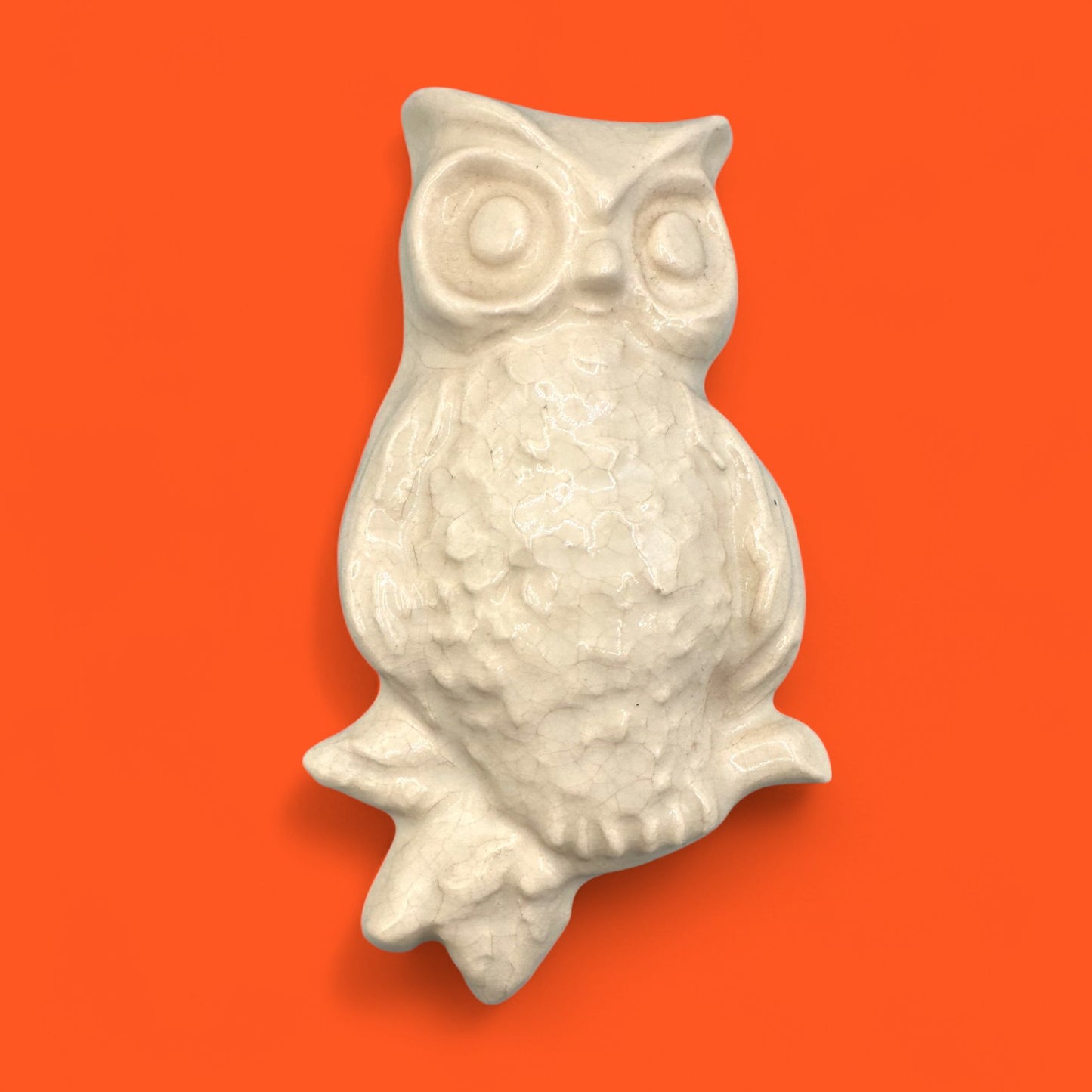 Ceramic wall owls vintage with rich glaze texture