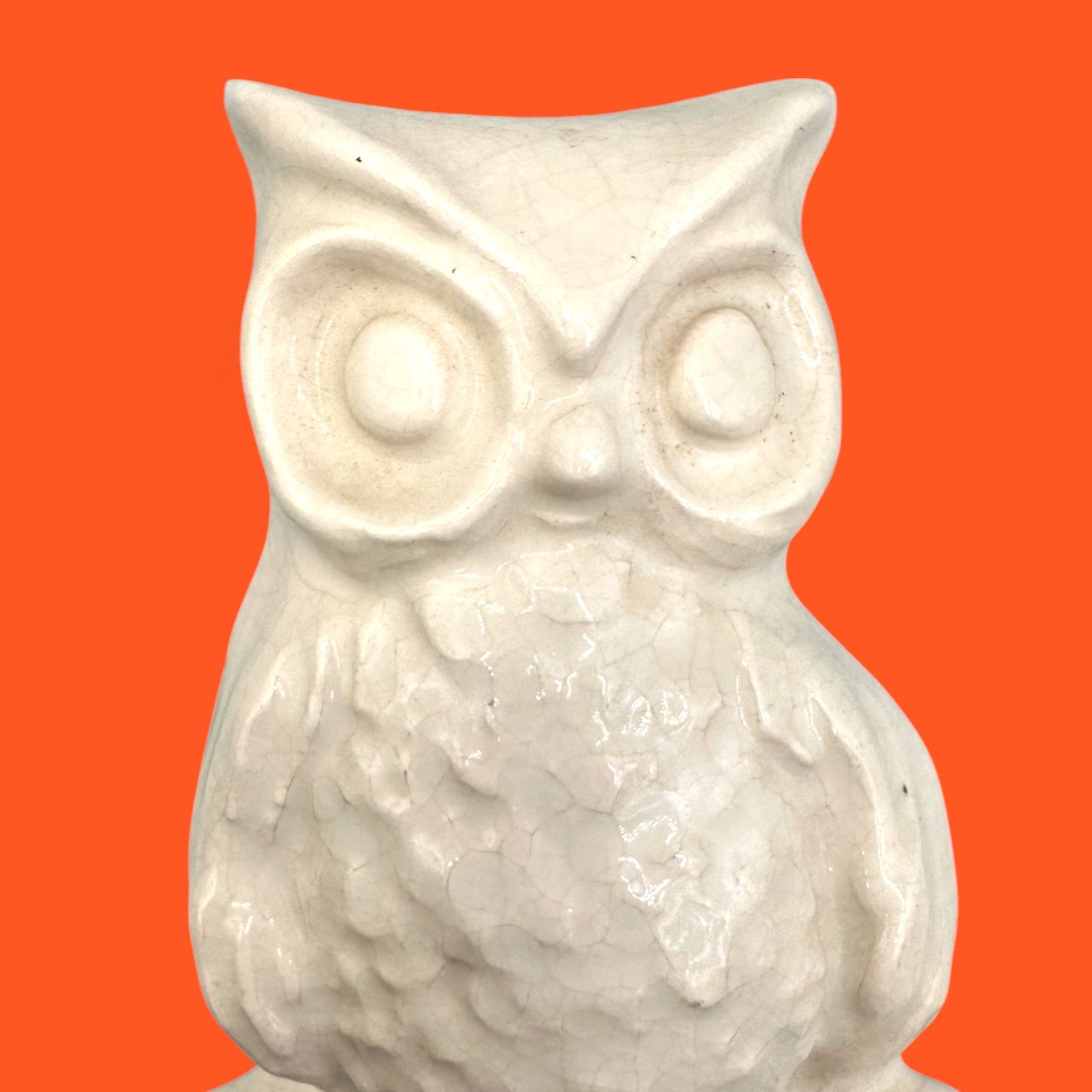 Ceramic wall owls vintage with rich glaze texture