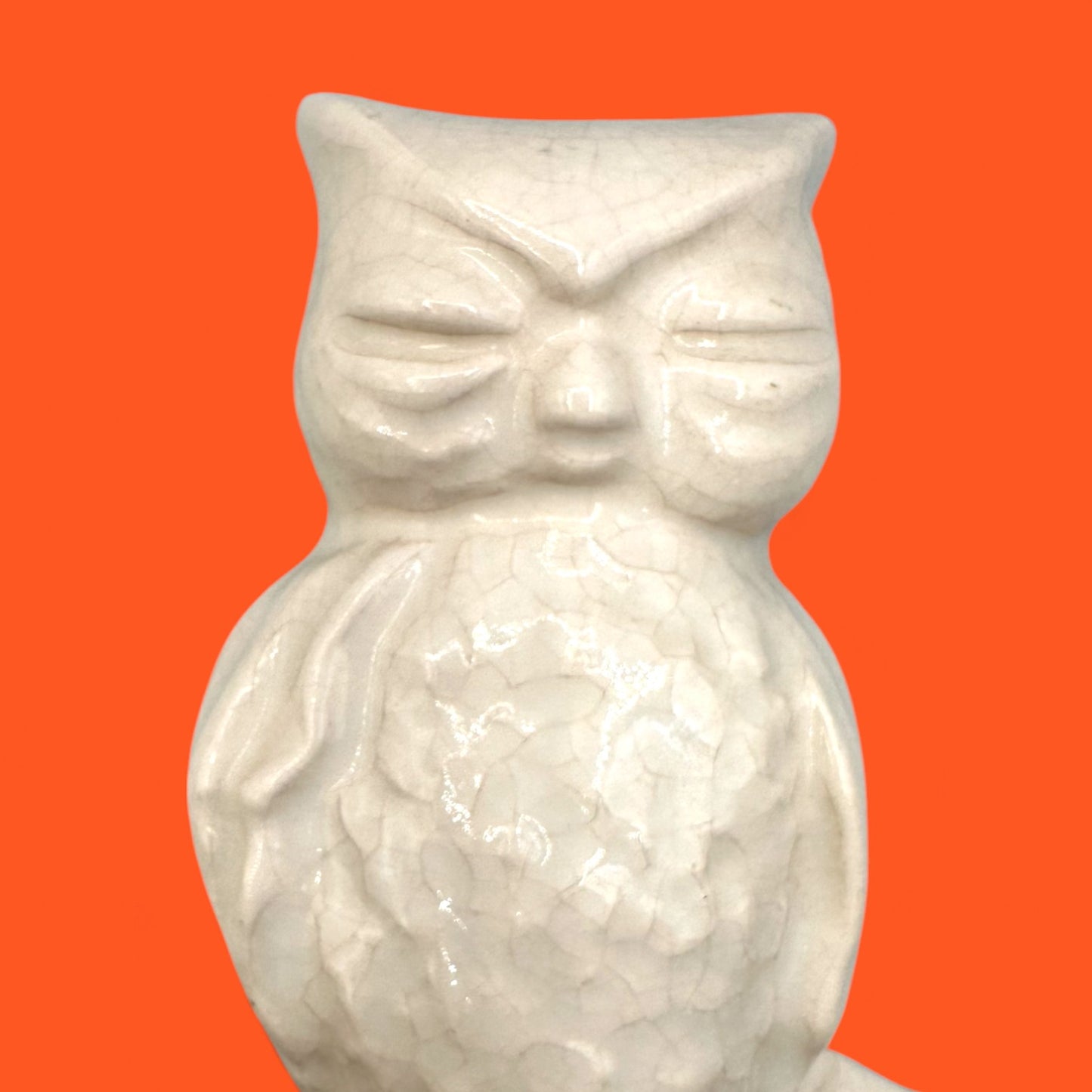 Ceramic wall owls vintage with rich glaze texture