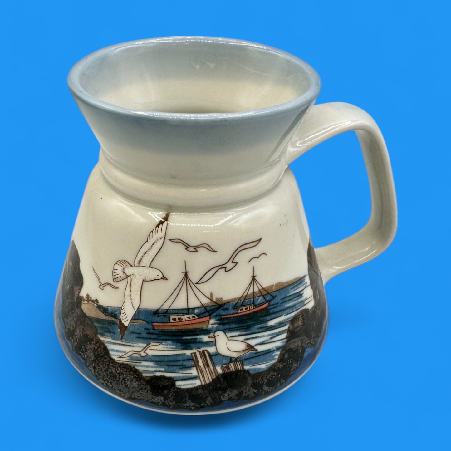 Otagiri Japan Seagulls Harbor Coffee Mug (14oz) β Flat Bottom Replacement Mug