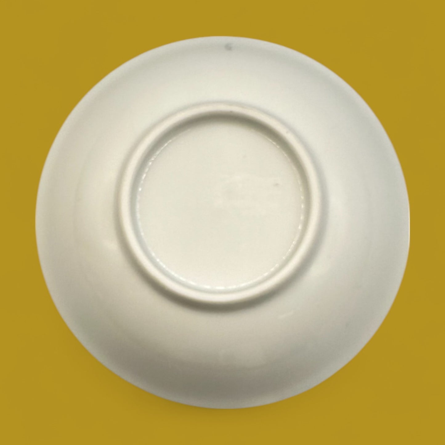 Japanese Porcelain Rice Bowl with Cranes Over Ocean Waves