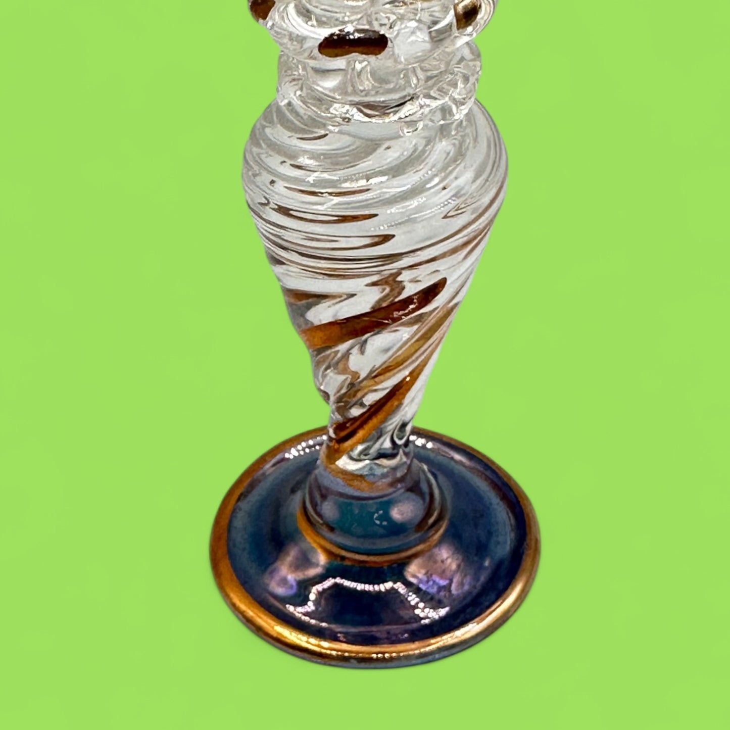 Elegant Glass Egyptian Perfume Bottles with Gold Accents