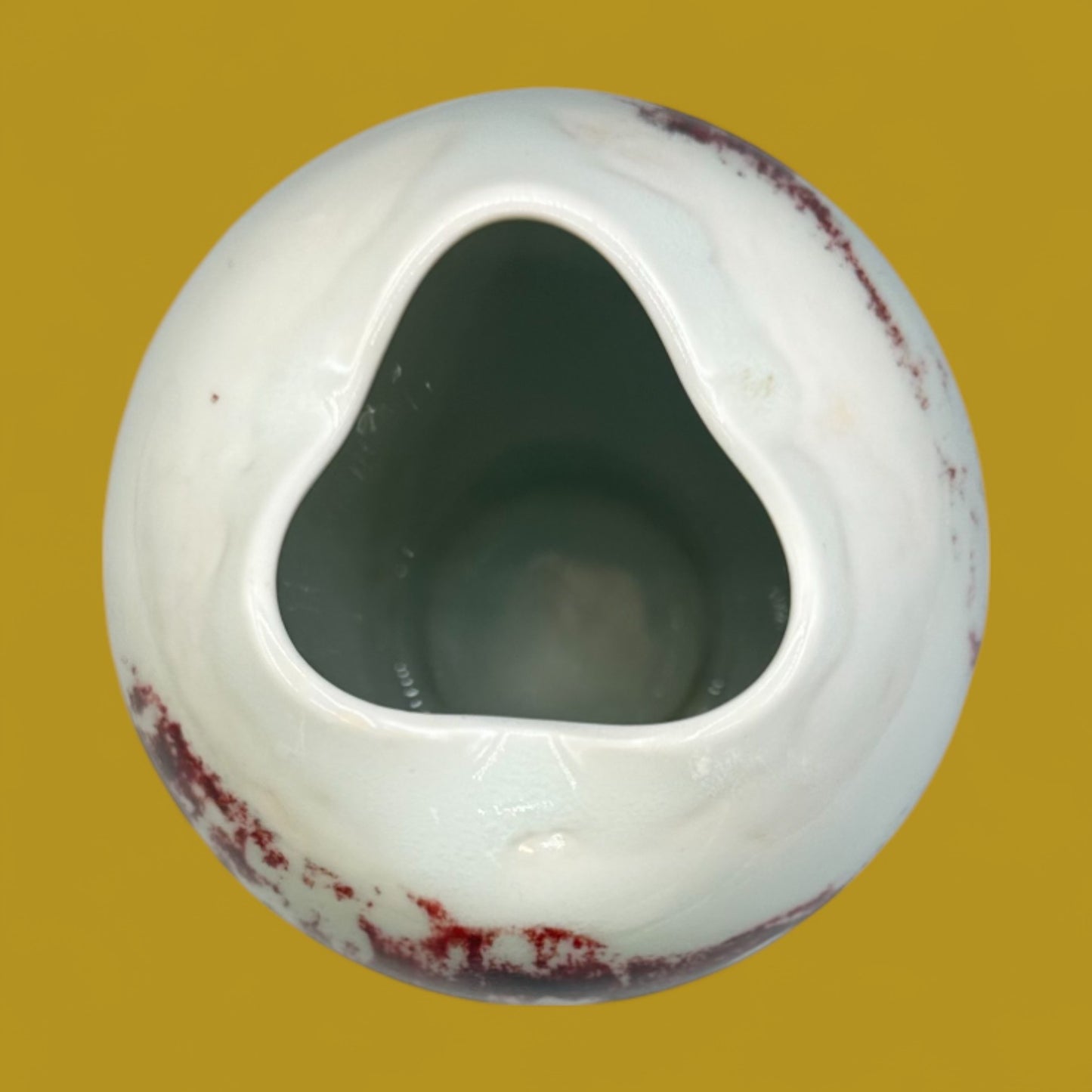 Japanese Drip Glaze Ceramic Vase with Triangular Mouth