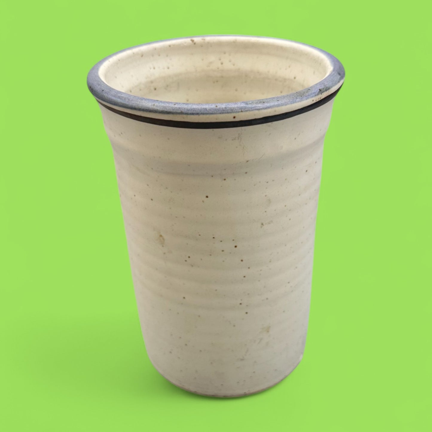 Vintage Japanese Style Handmade Stoneware Vase - Japan - Rice