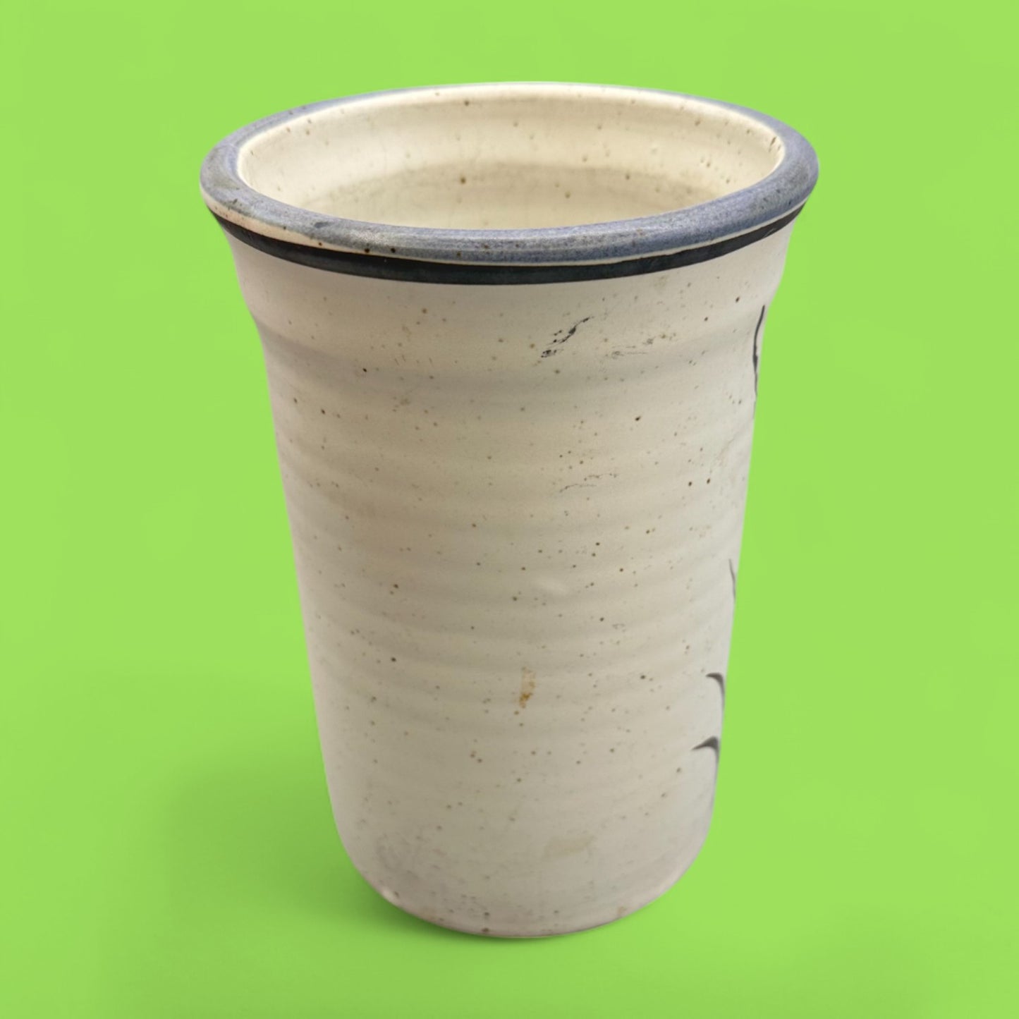 Vintage Japanese Style Handmade Stoneware Vase - Japan - Rice