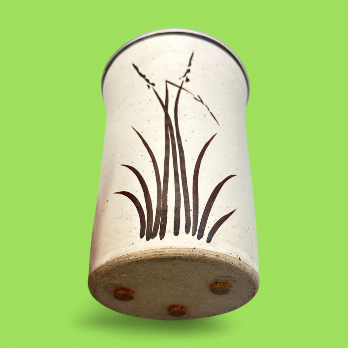 Vintage Japanese Style Handmade Stoneware Vase - Japan - Rice