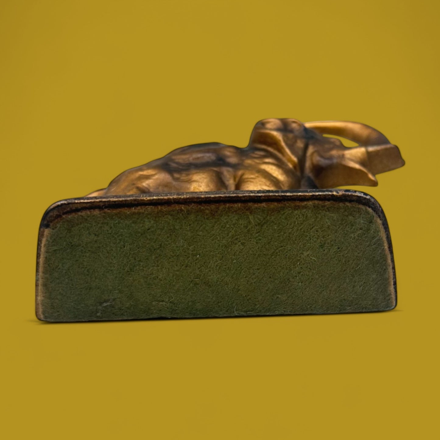 Vintage Gold/Bronze Painted Cast Metal African Elephant Book Ends