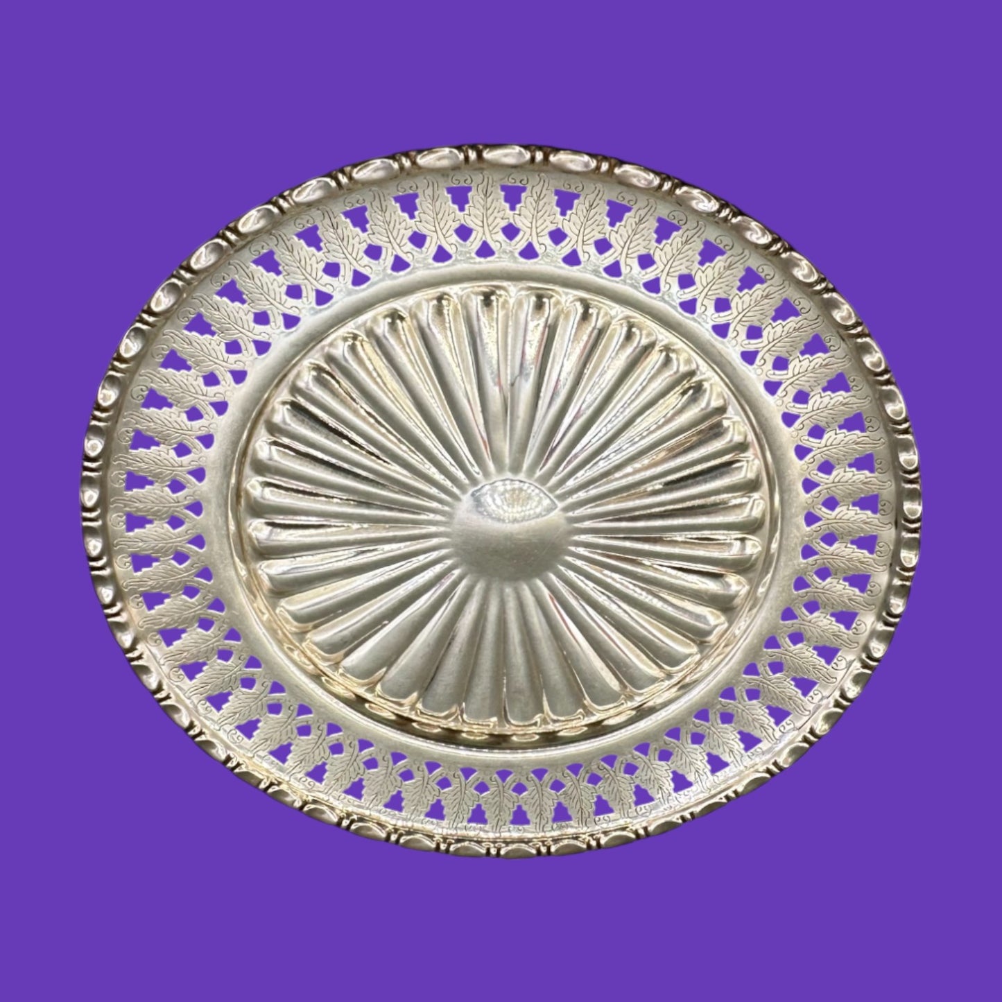 Sterling Silver Candy Dish with Glass Trivet