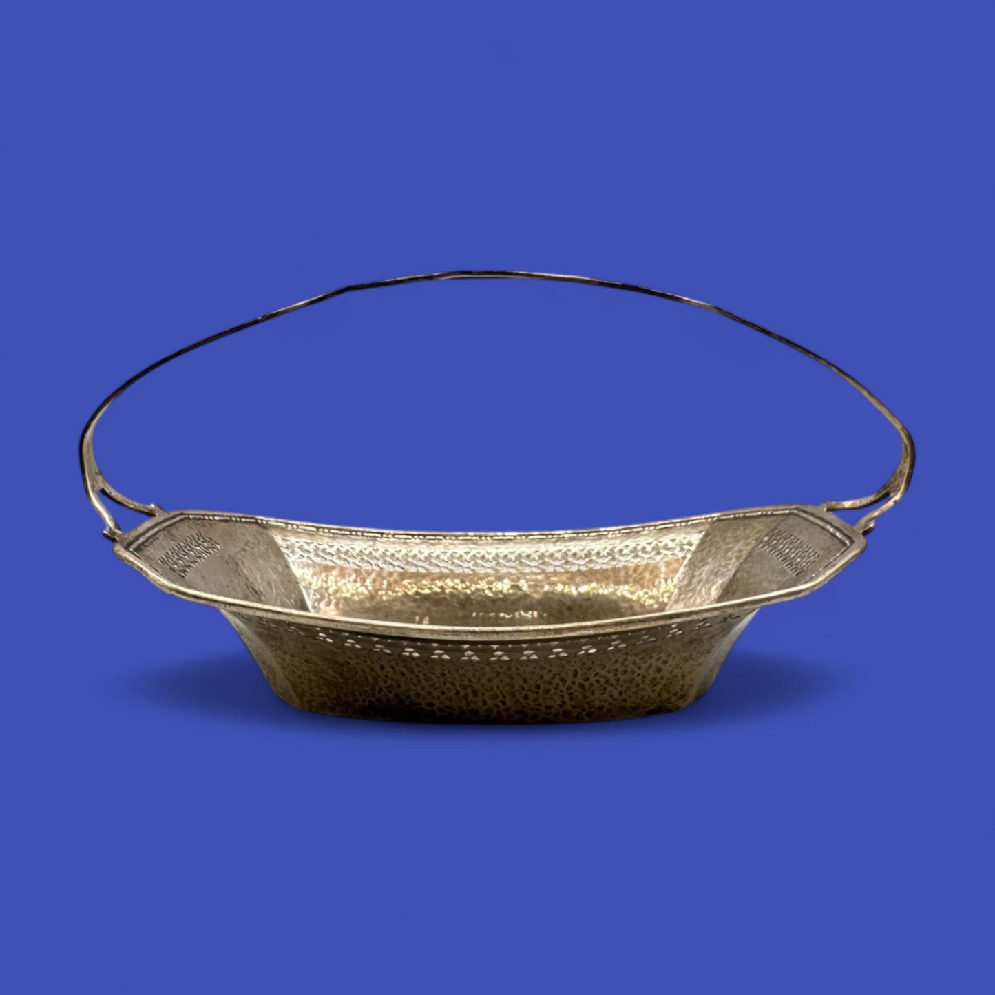 Antique Sterling Silver Candy Dish with Handle and Ornate Detailing