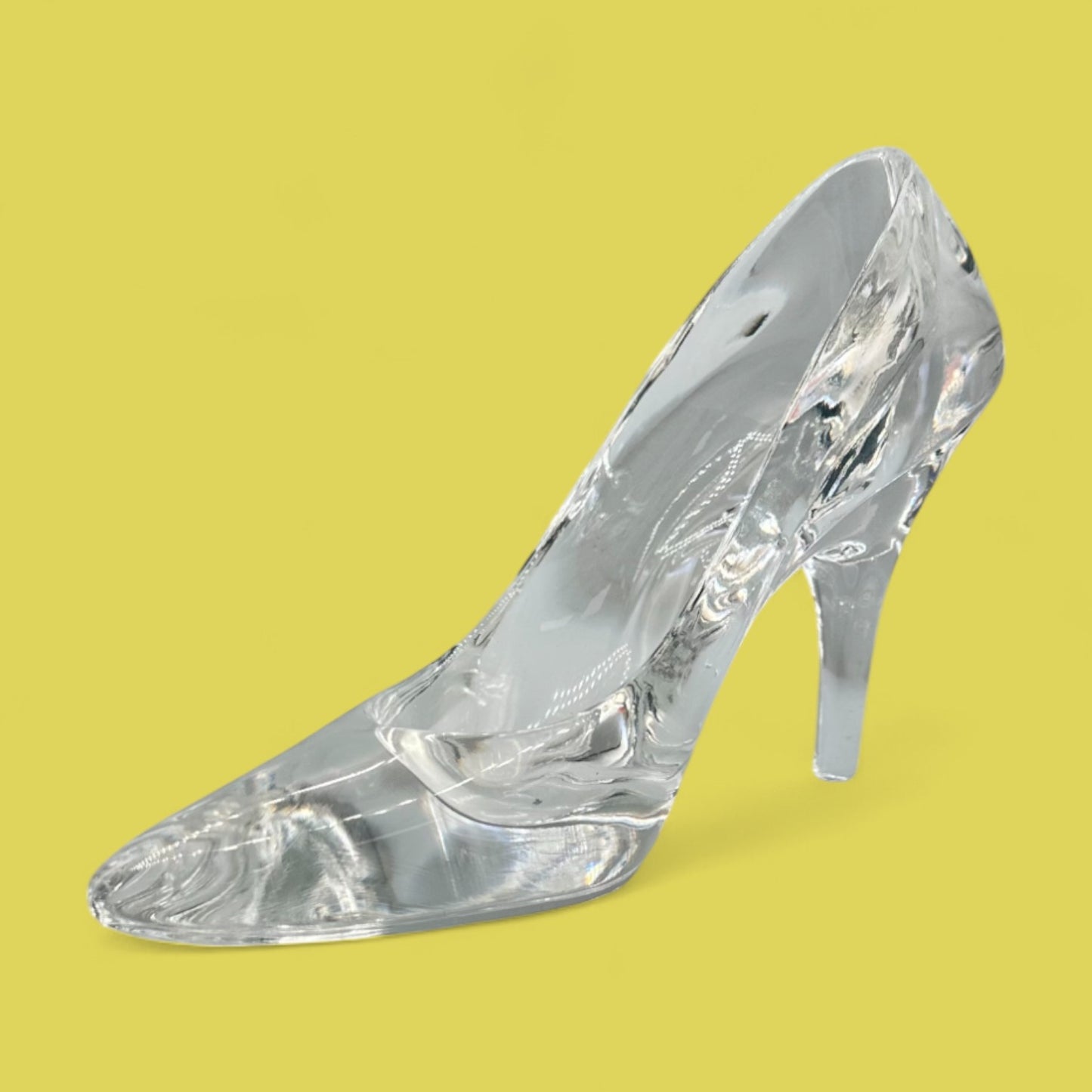 Vintage Crystal Glass High Heel Shoe Cinderella Style