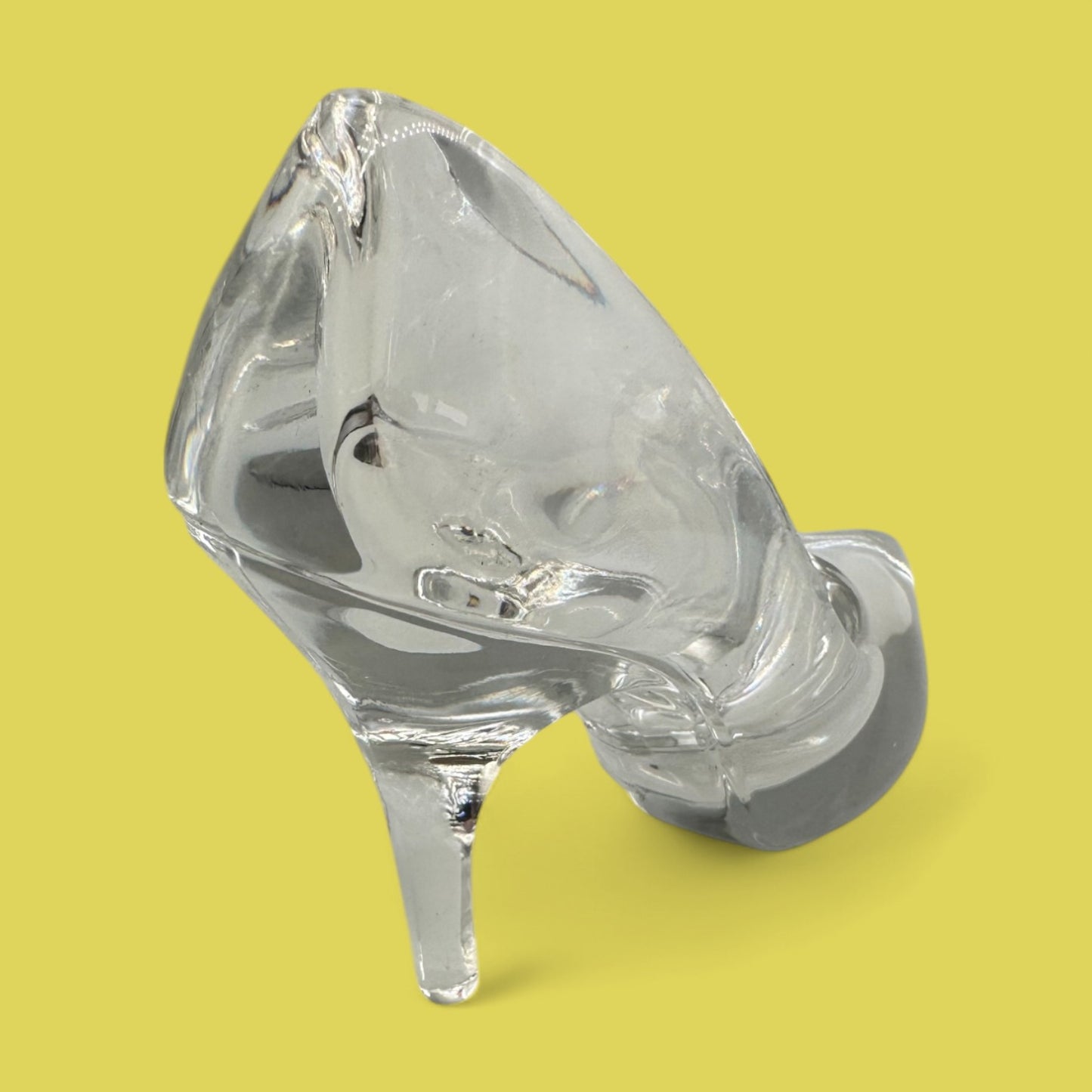 Vintage Crystal Glass High Heel Shoe Cinderella Style