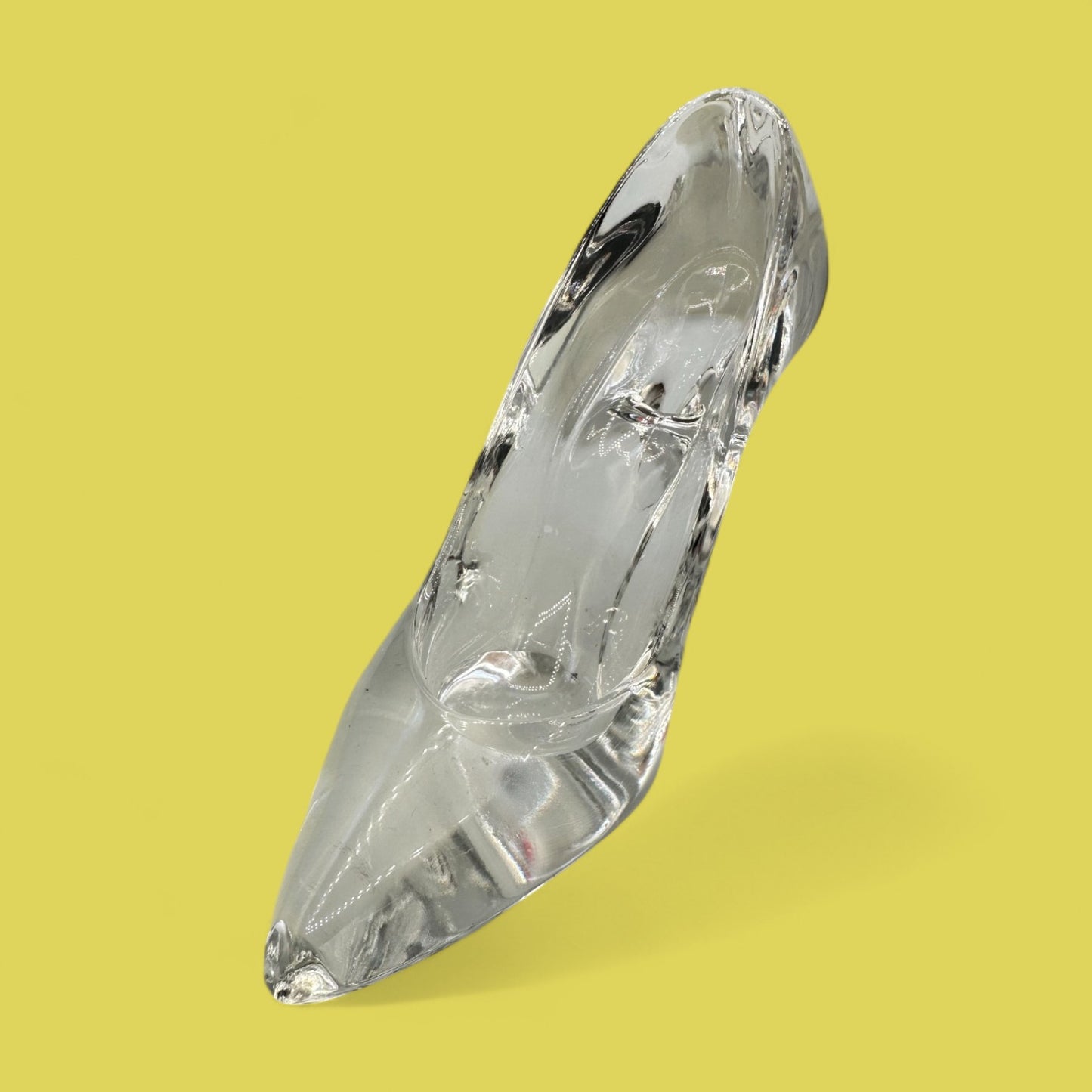 Vintage Crystal Glass High Heel Shoe Cinderella Style