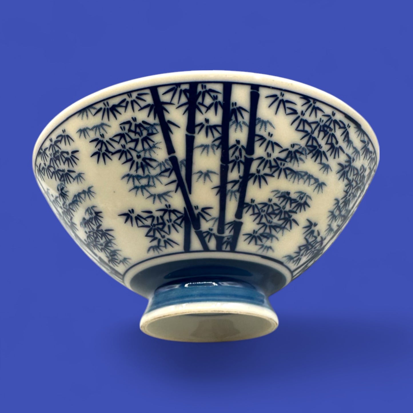 Chinese rice bowl – Blue Bamboo Motif Porcelain Dish
