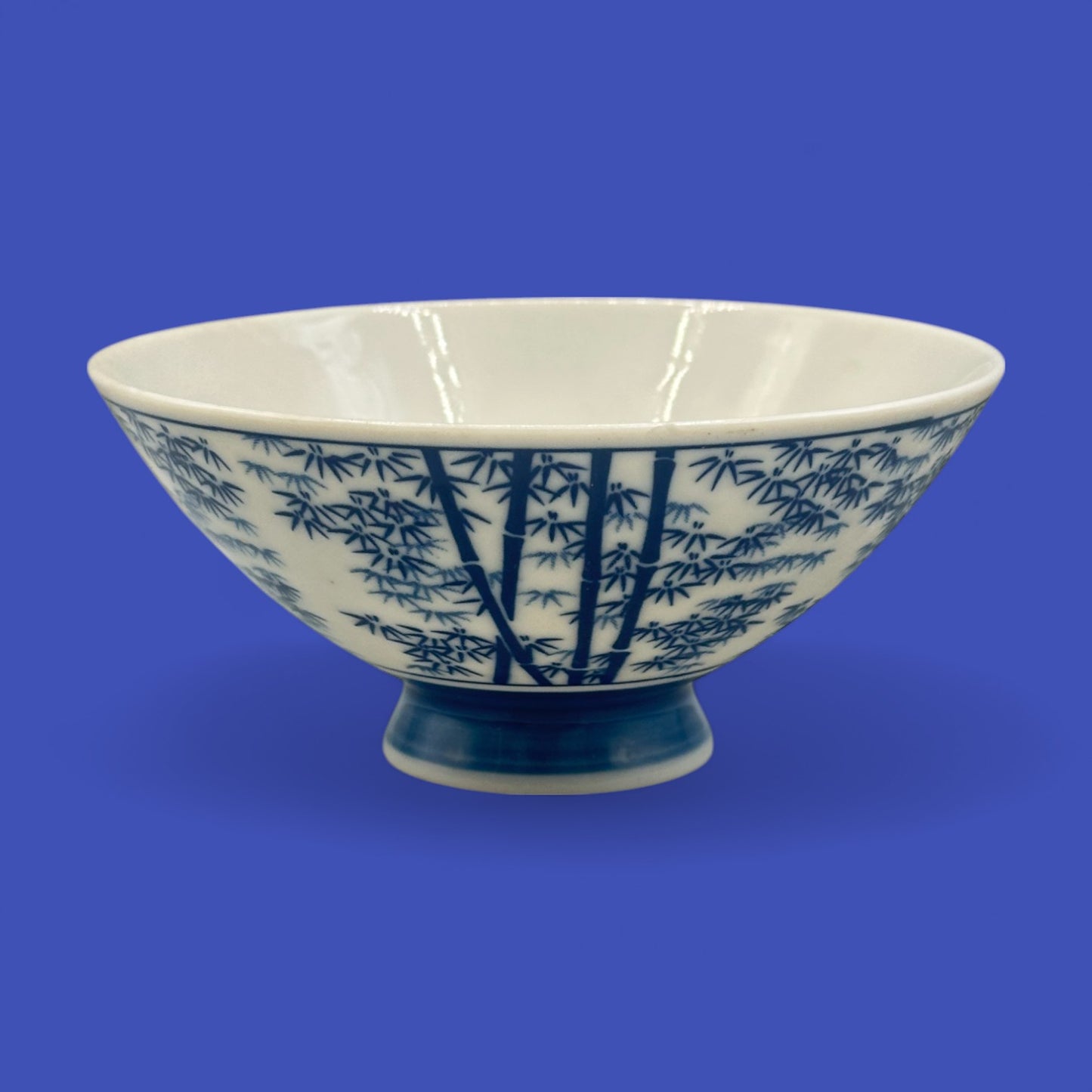 Chinese rice bowl – Blue Bamboo Motif Porcelain Dish