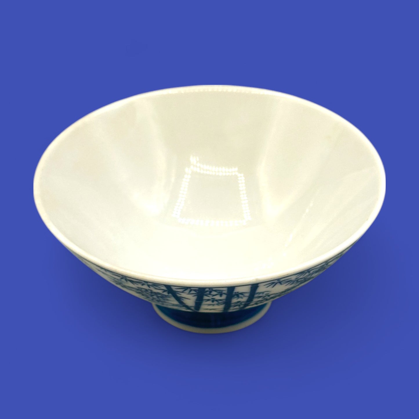 Chinese rice bowl – Blue Bamboo Motif Porcelain Dish