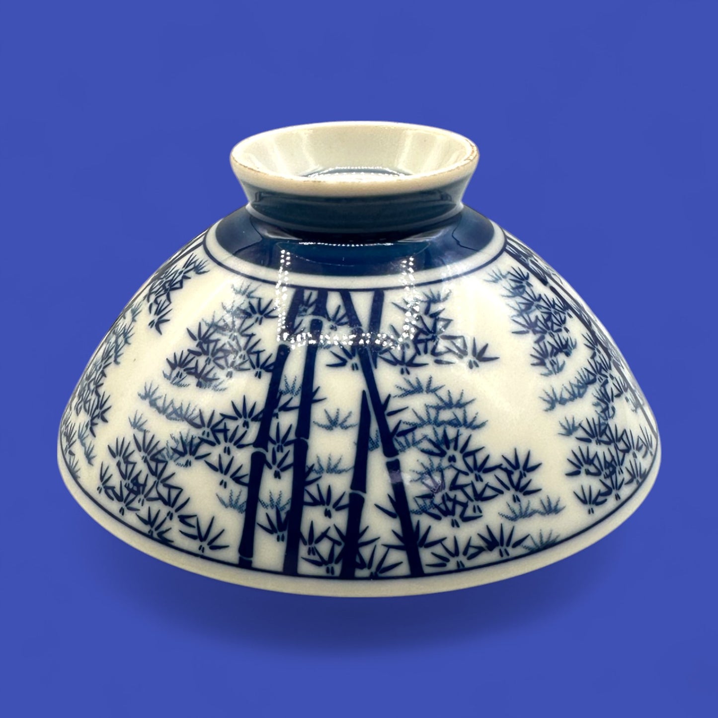 Chinese rice bowl – Blue Bamboo Motif Porcelain Dish
