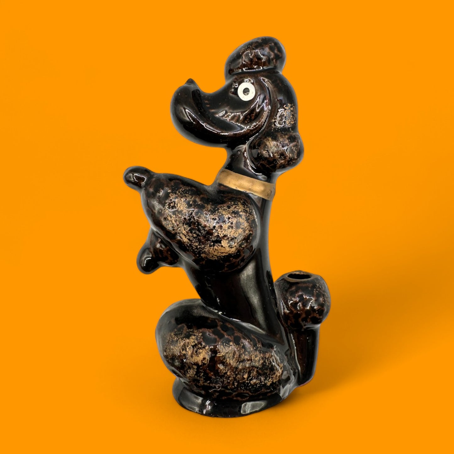 Vintage Prancing Poodle Brown and Gold Prancing Poodle Figurine Made In Japan