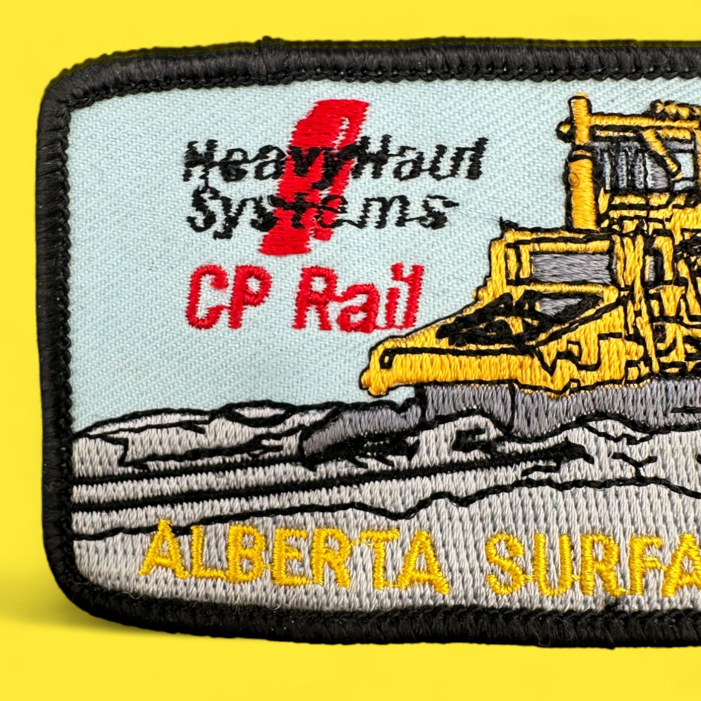 CP Rail Alberta Surfacing Gang – vintage embroidered patch, 1980s rail safety