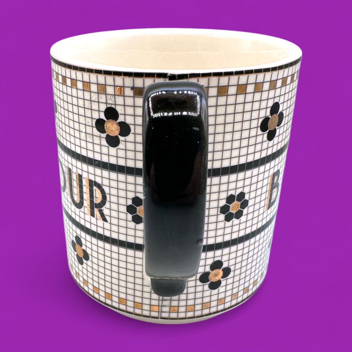 Anthropologie Bonjour mug – mosaic tile print replacement mug