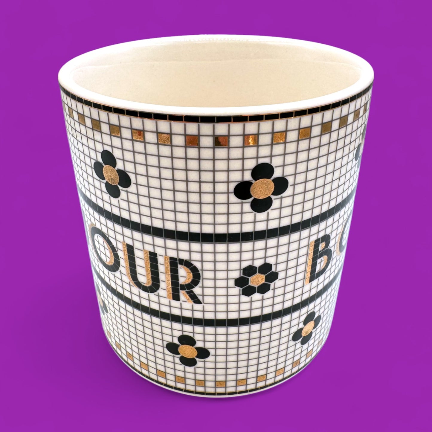 Anthropologie Bonjour mug – mosaic tile print replacement mug