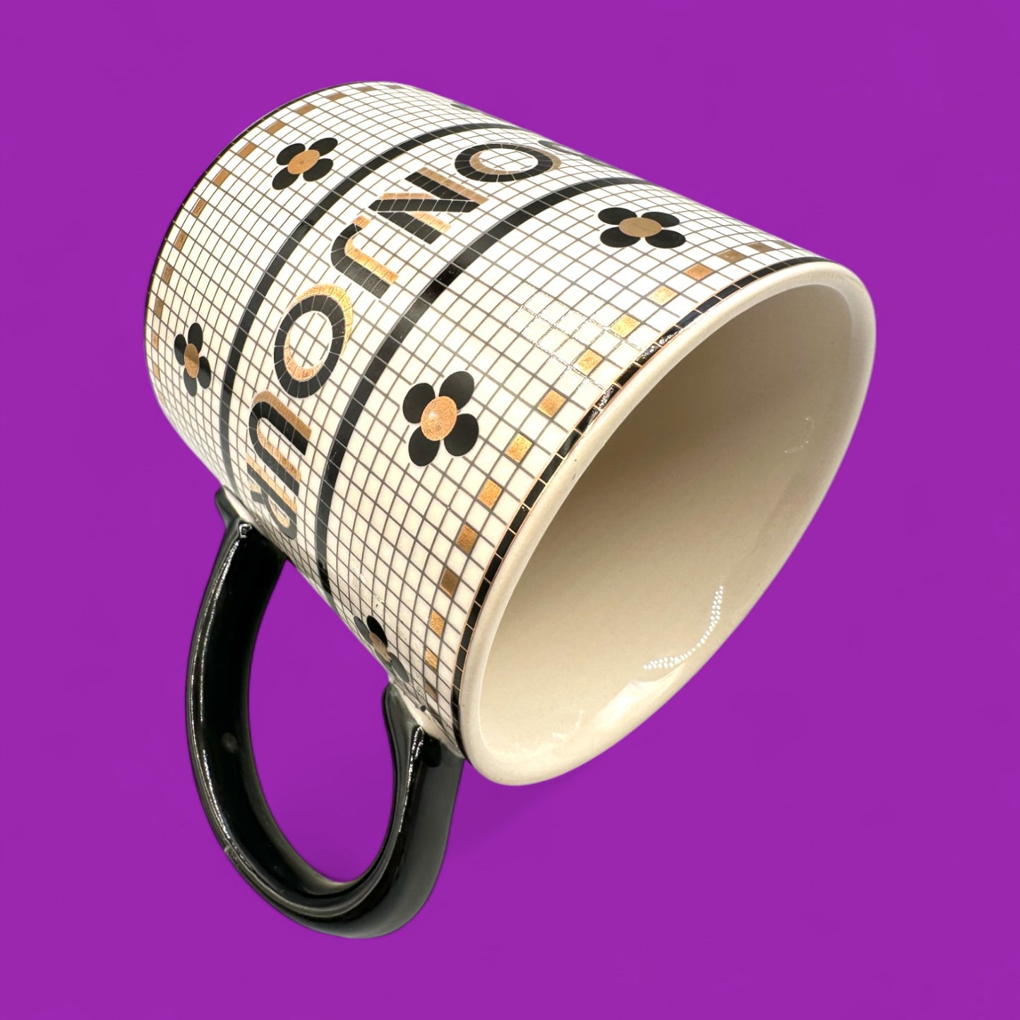 Anthropologie Bonjour mug – mosaic tile print replacement mug