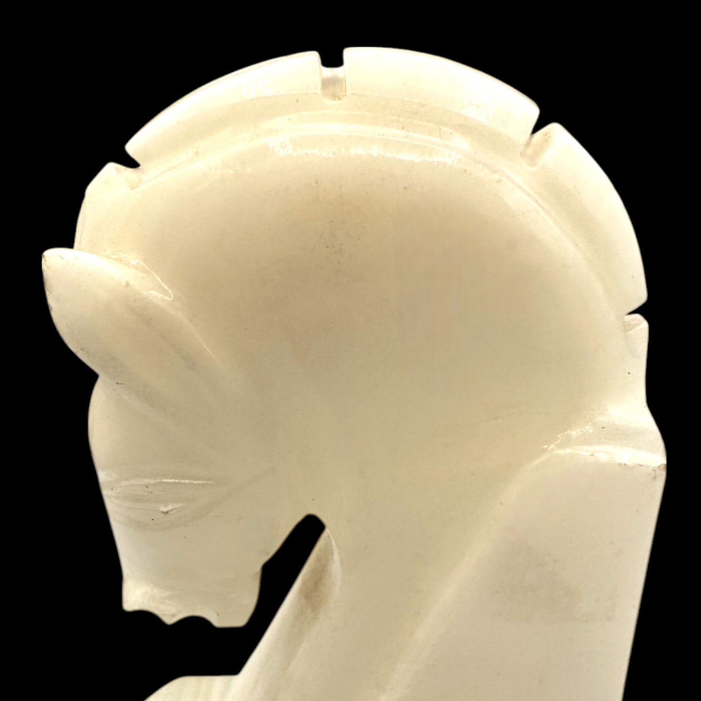 Vintage Alabaster Horse Head Book Ends – Carved Stone, MCM Décor