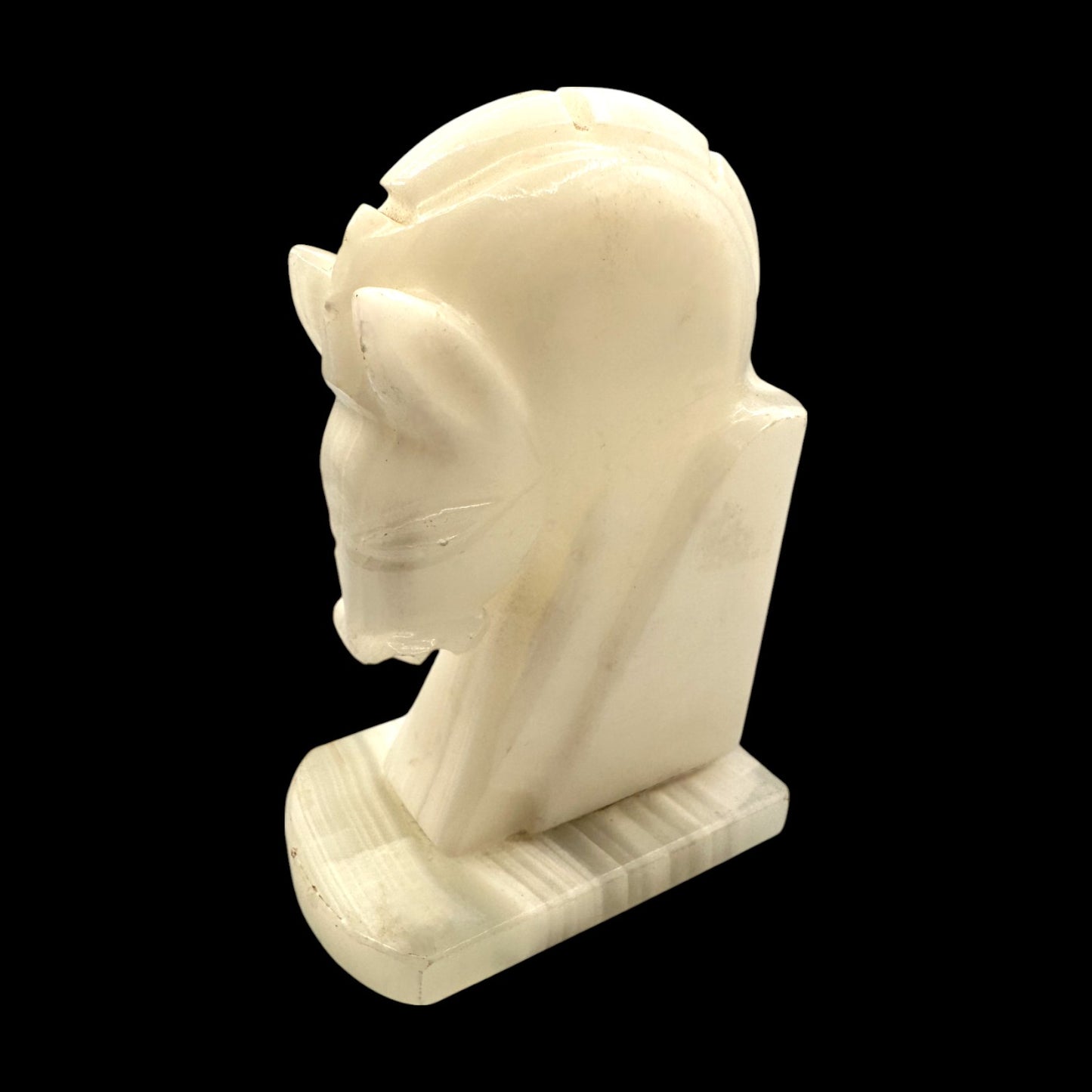 Vintage Alabaster Horse Head Book Ends – Carved Stone, MCM Décor