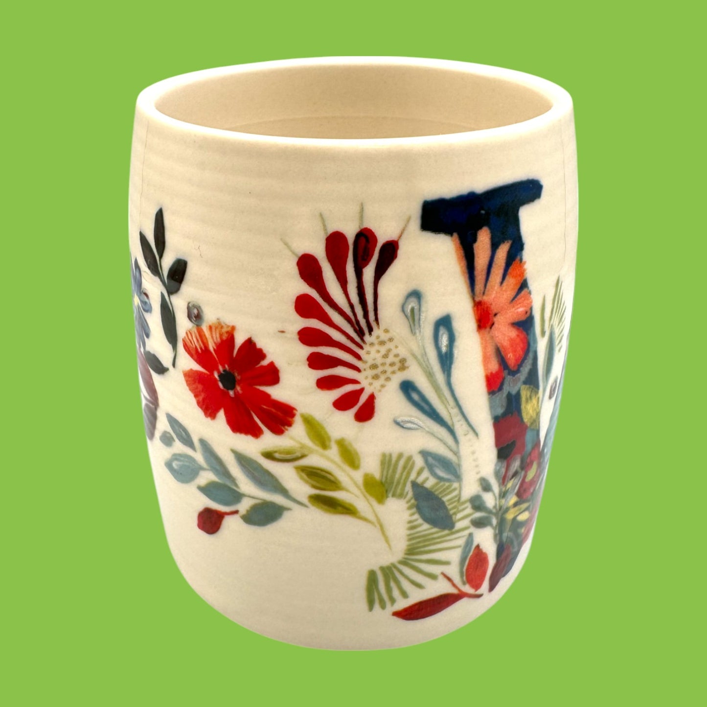 Anthropologie Floral Monogram Mug with Initial W by Starla M.