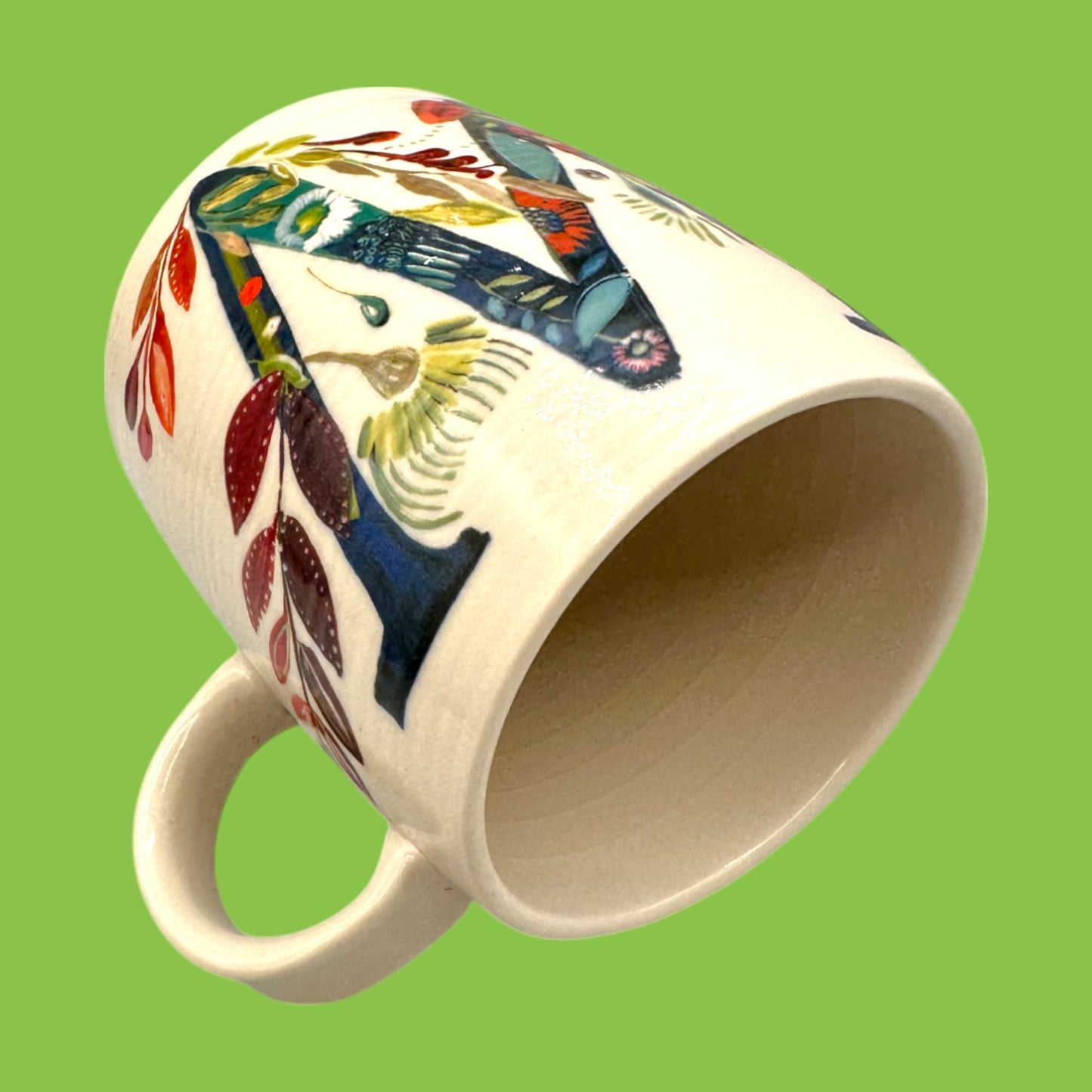 Anthropologie Floral Monogram Mug with Initial W by Starla M.