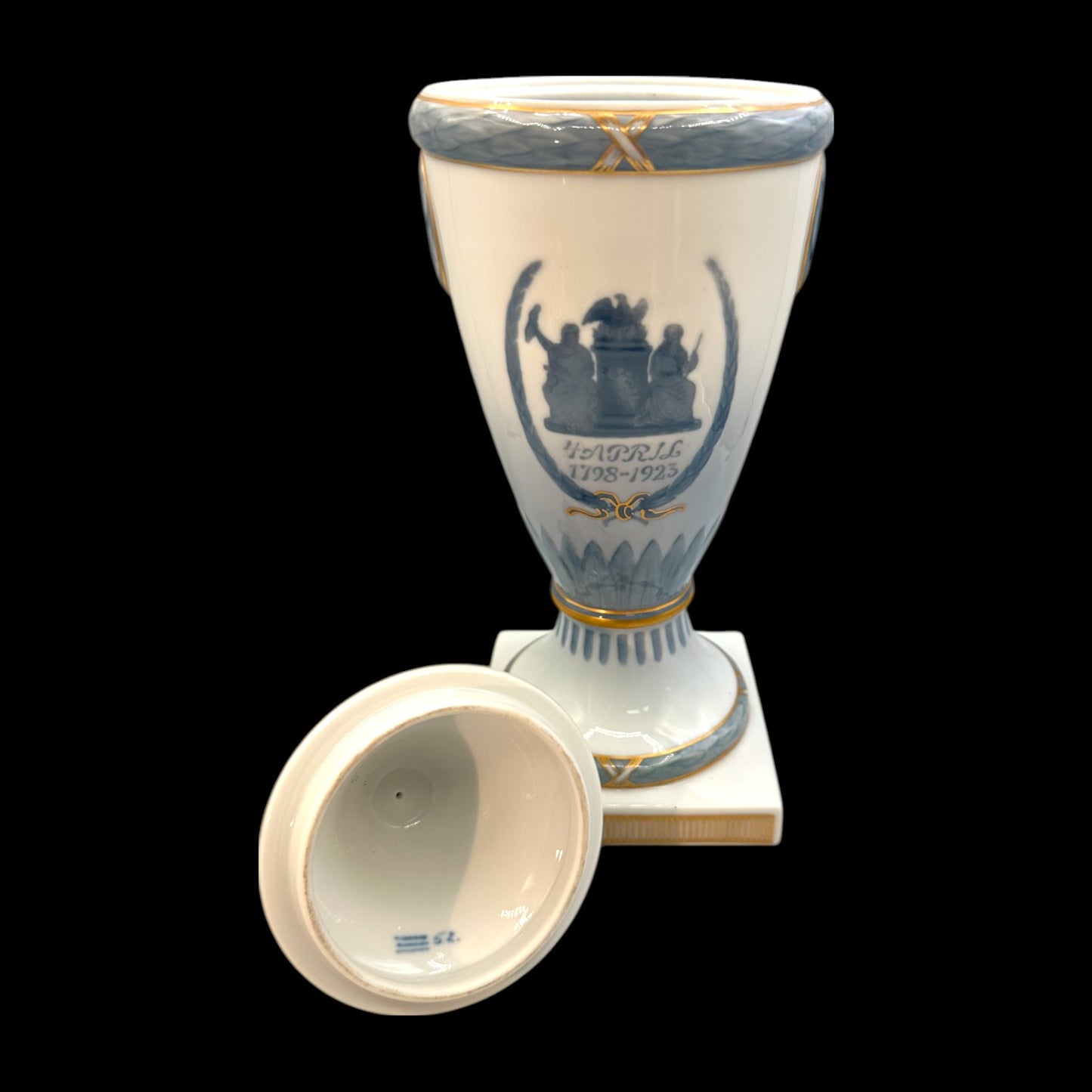 Antique Royal Copenhagen Trophy Vase 1798-1923 with Lid & Ornamental Design
