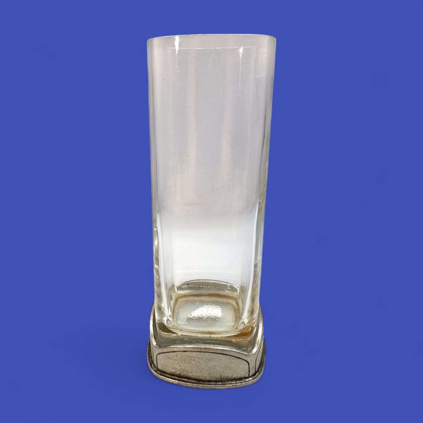 Art Deco Brescia Peltro Crystal Flute / Glass with Pewter Base - Highball Glass