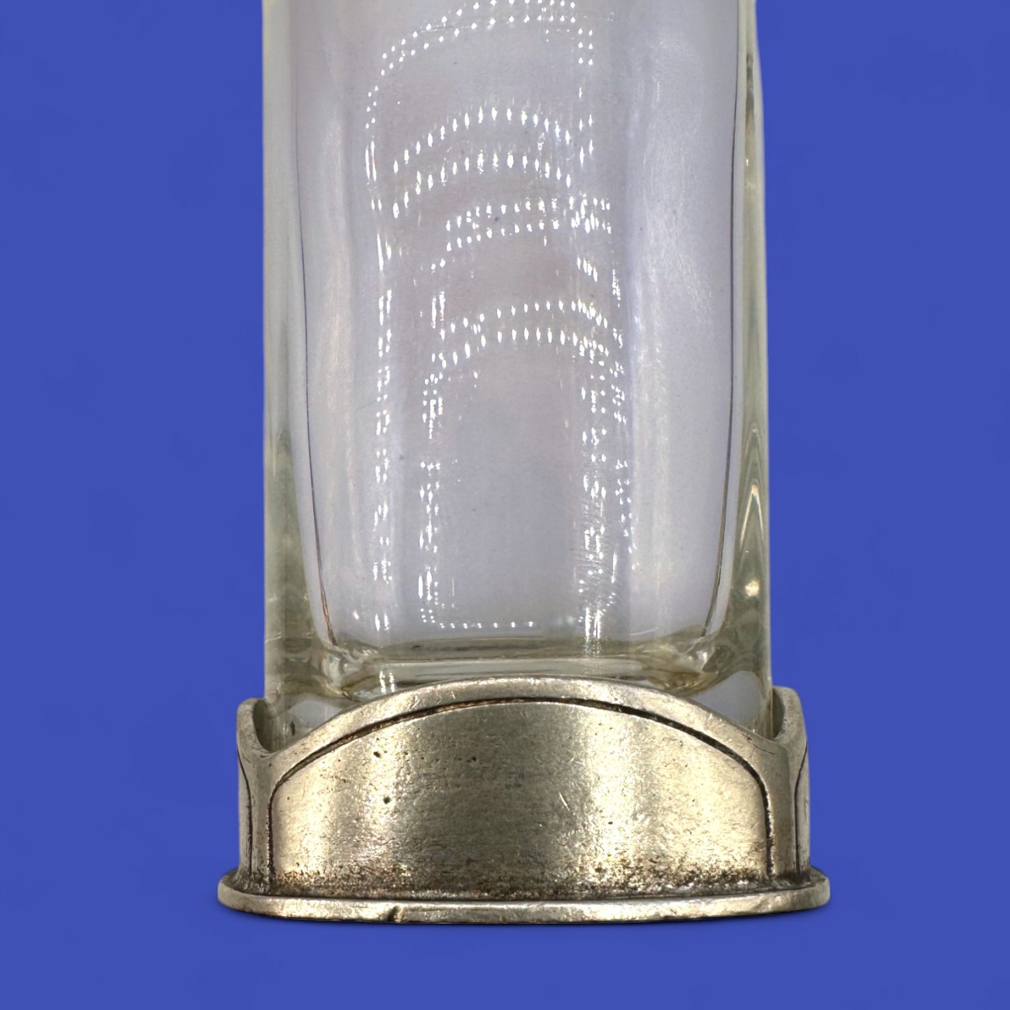 Art Deco Brescia Peltro Crystal Flute / Glass with Pewter Base - Highball Glass