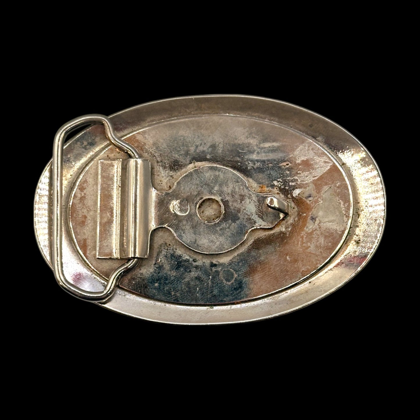 Vintage Chrome Tractor Belt Buckle for Farming Enthusiasts