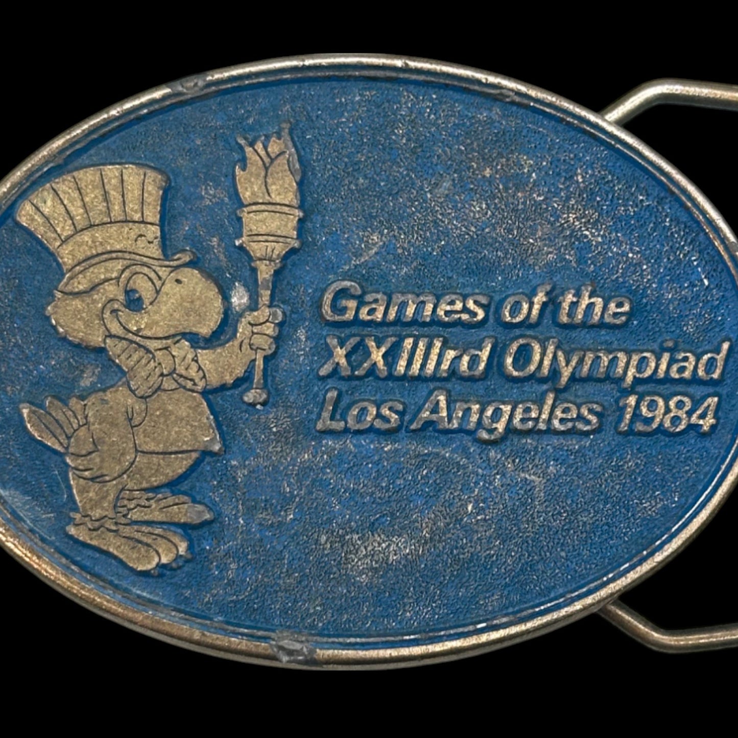 Vintage 1984 LA Olympics Belt Buckle with Sam the Eagle Mascot