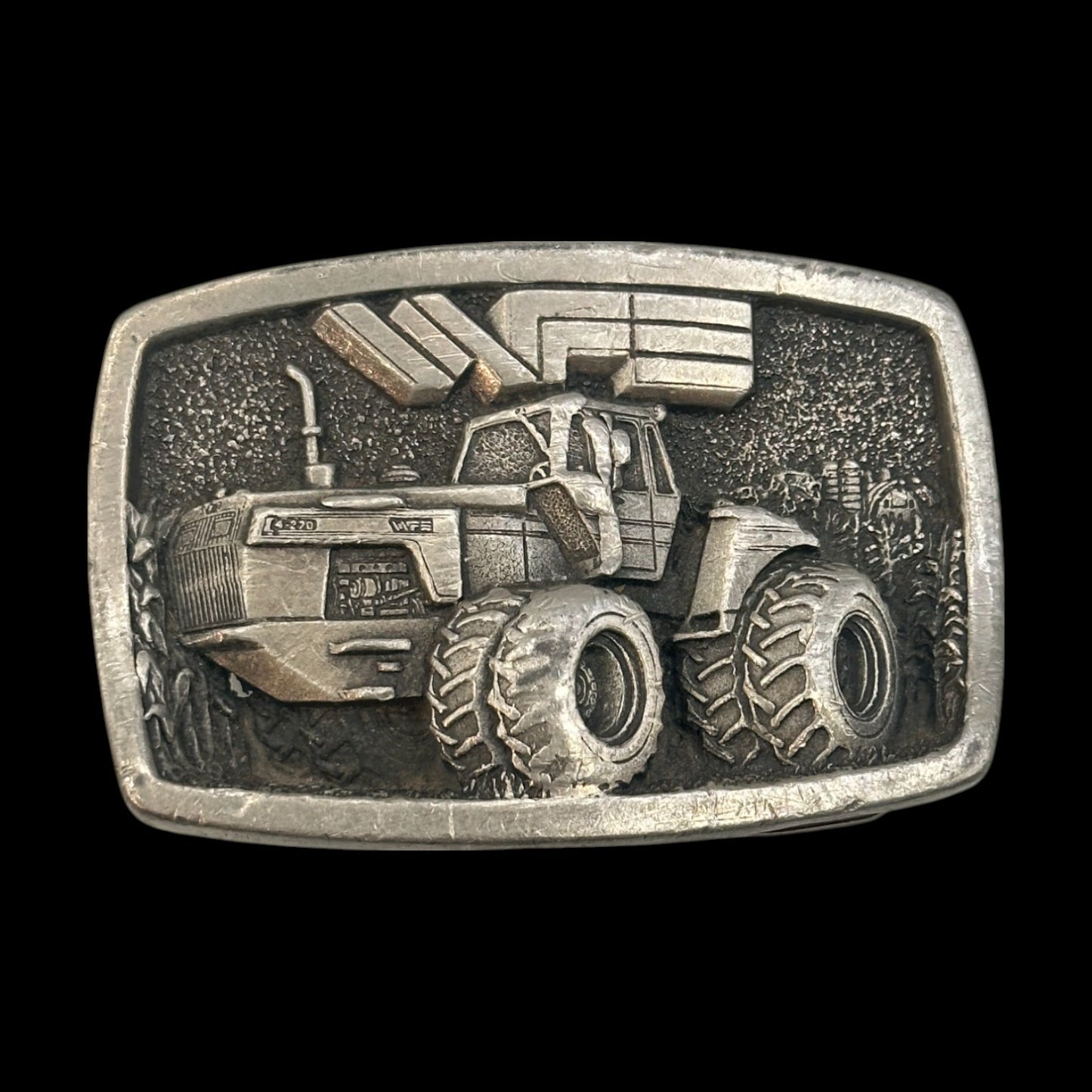 Vintage Cast Aluminum Relieft Tractor Belt Buckle for Farming Enthusiasts #1397