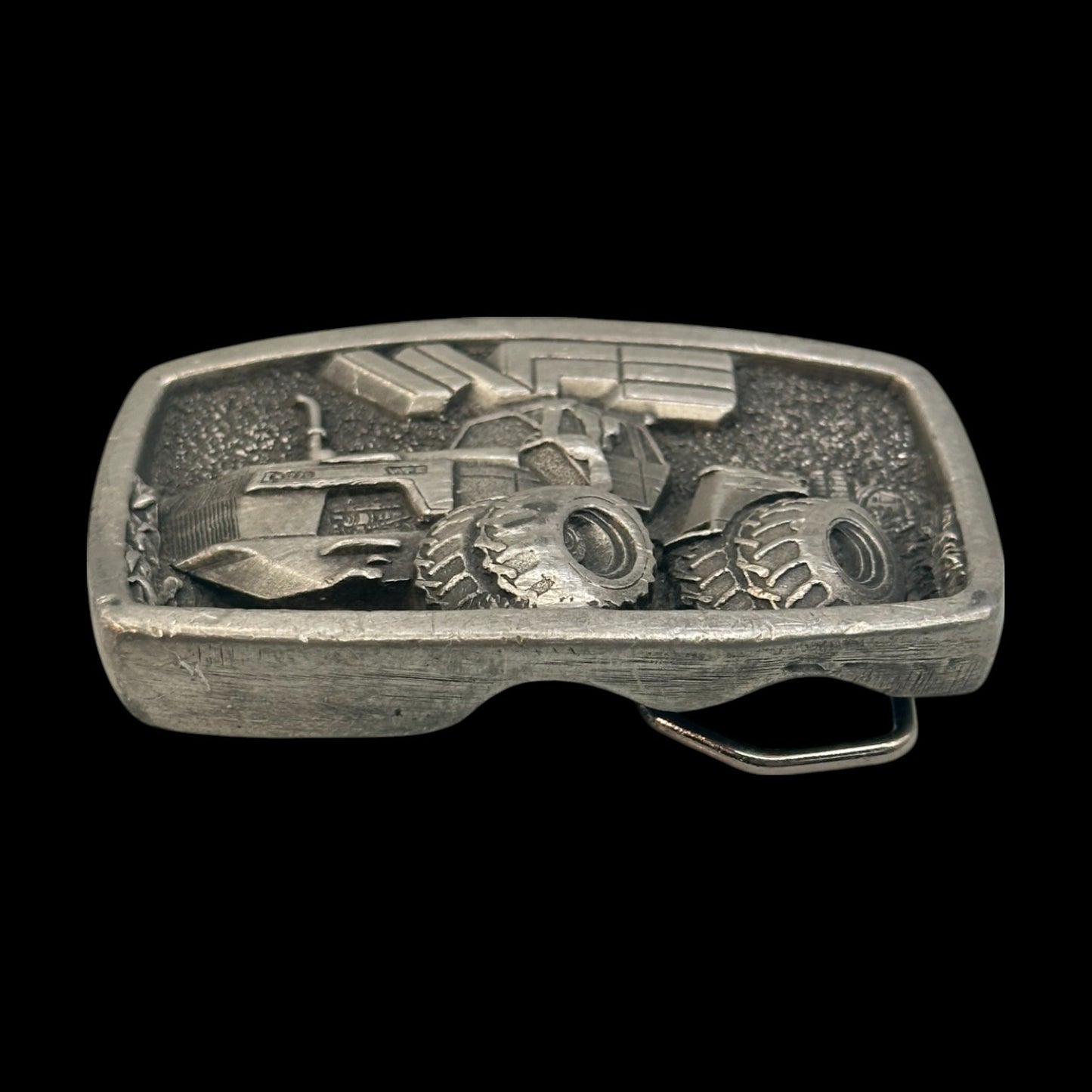 Vintage Cast Aluminum Relieft Tractor Belt Buckle for Farming Enthusiasts #1397