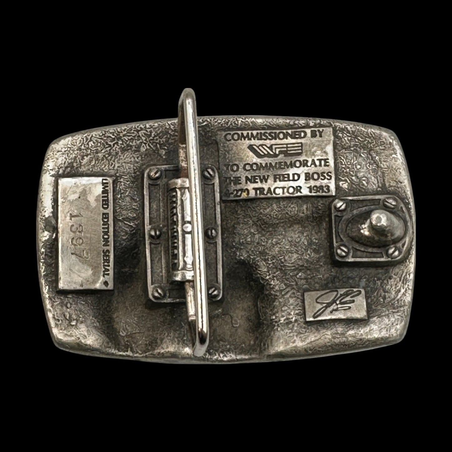 Vintage Cast Aluminum Relieft Tractor Belt Buckle for Farming Enthusiasts #1397