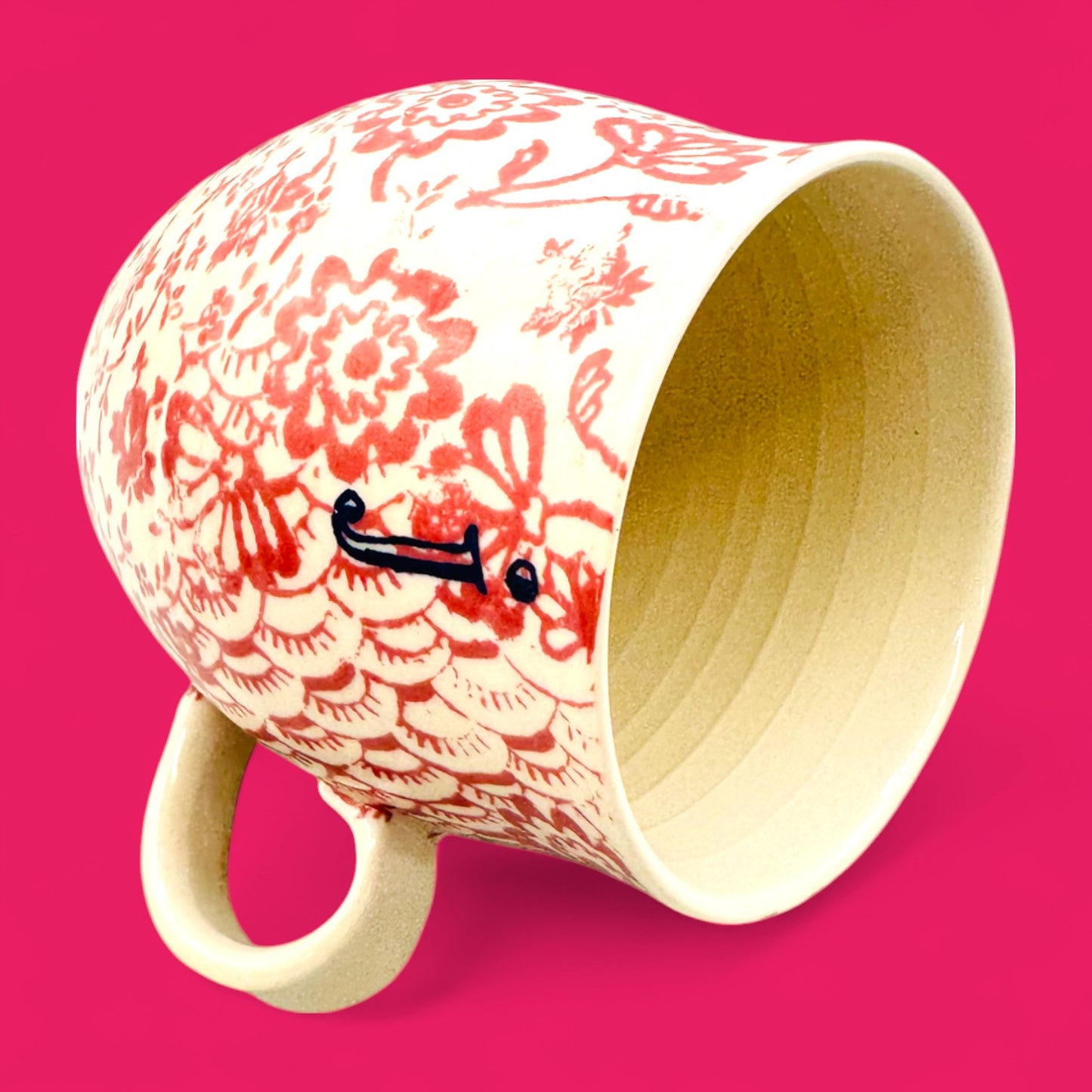 Anthropologie Initial J Monogram J mug – floral print ceramic replacement mug