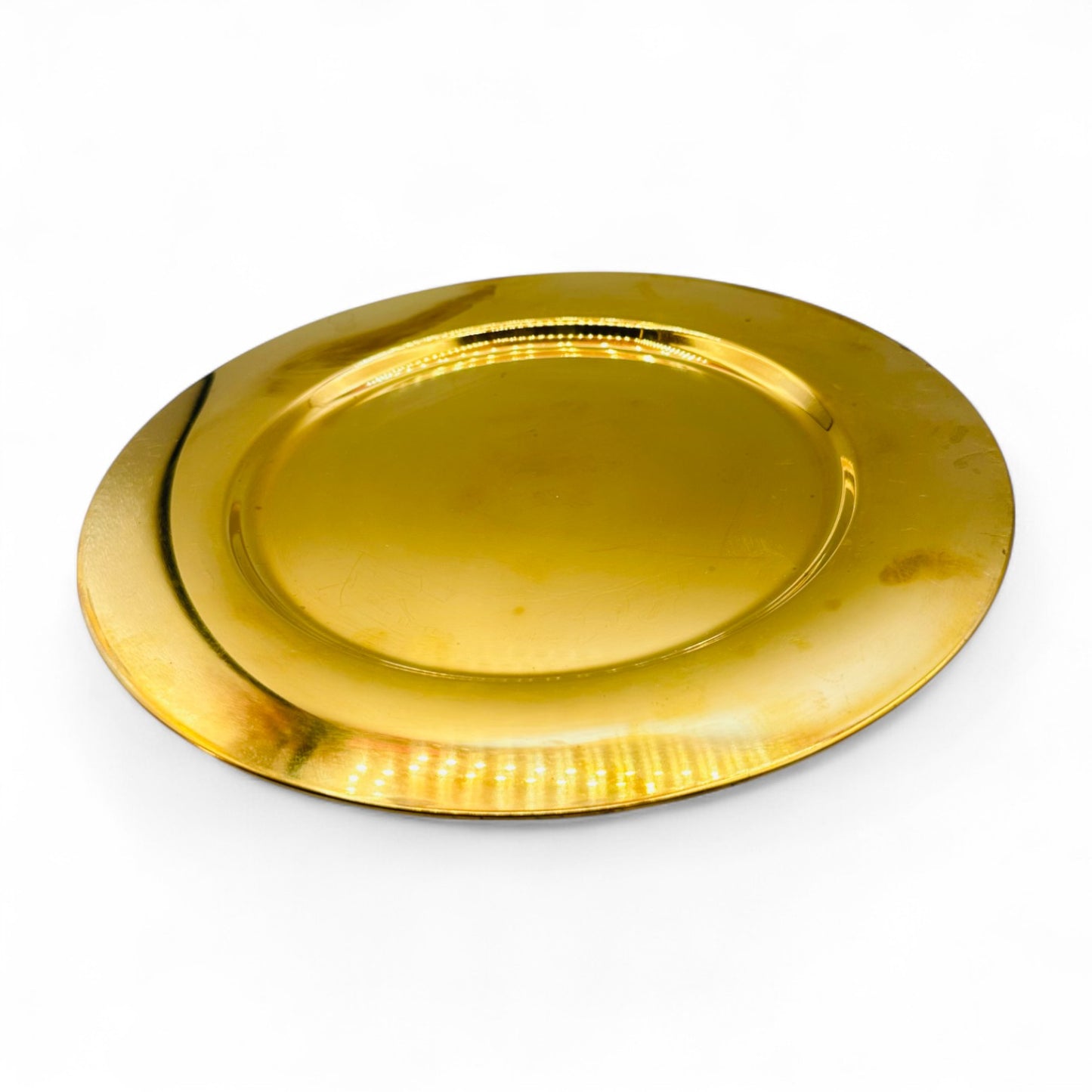 Vintage 8 Inch Solid Brass Charger Plate