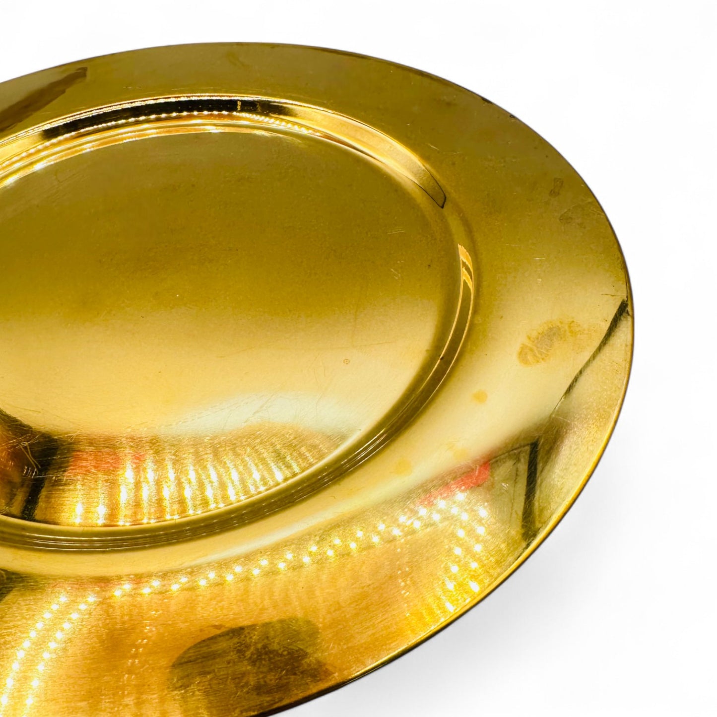 Vintage 8 Inch Solid Brass Charger Plate