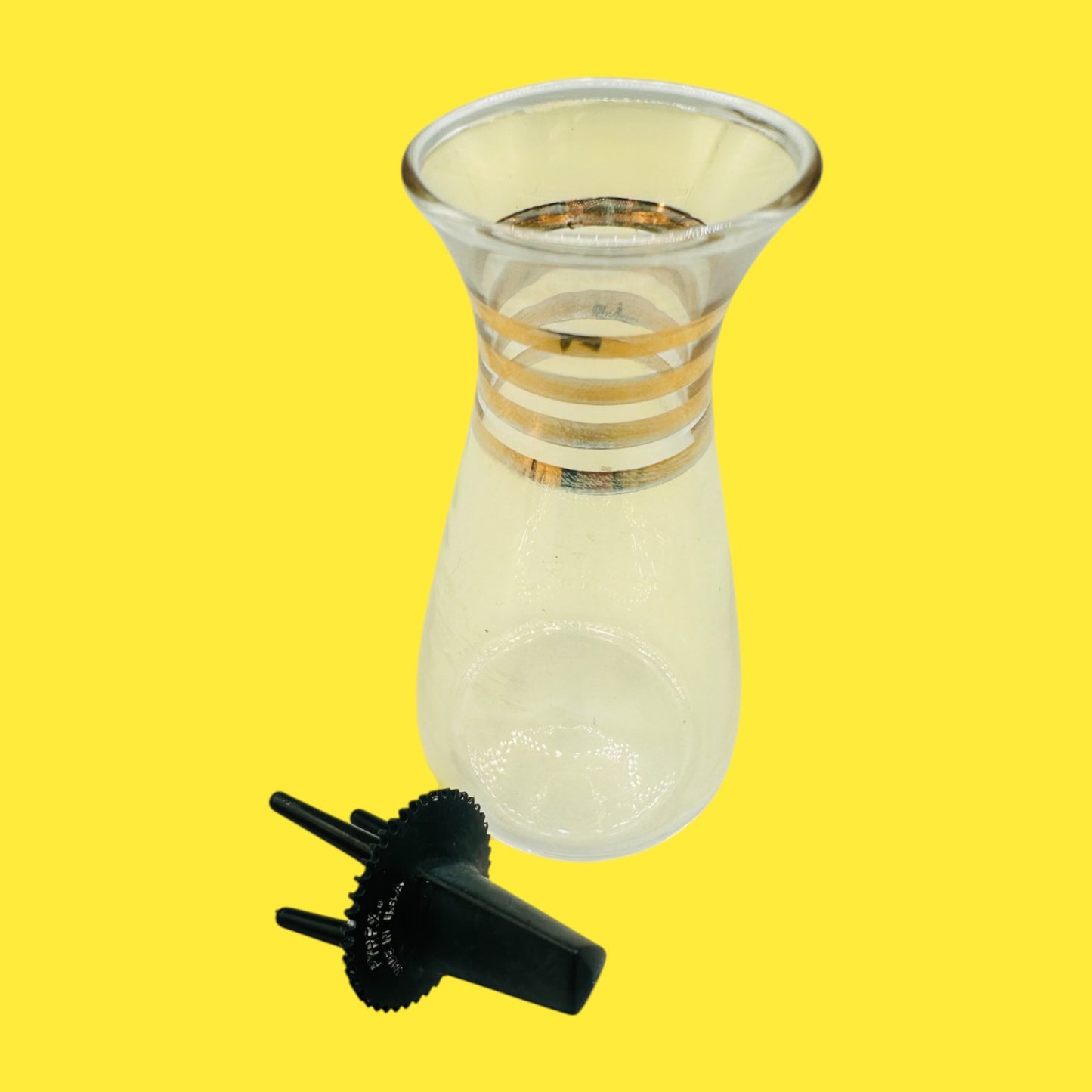 Mid-Century Modern Pyrex Gold Band Salt & Pepper Shaker Set