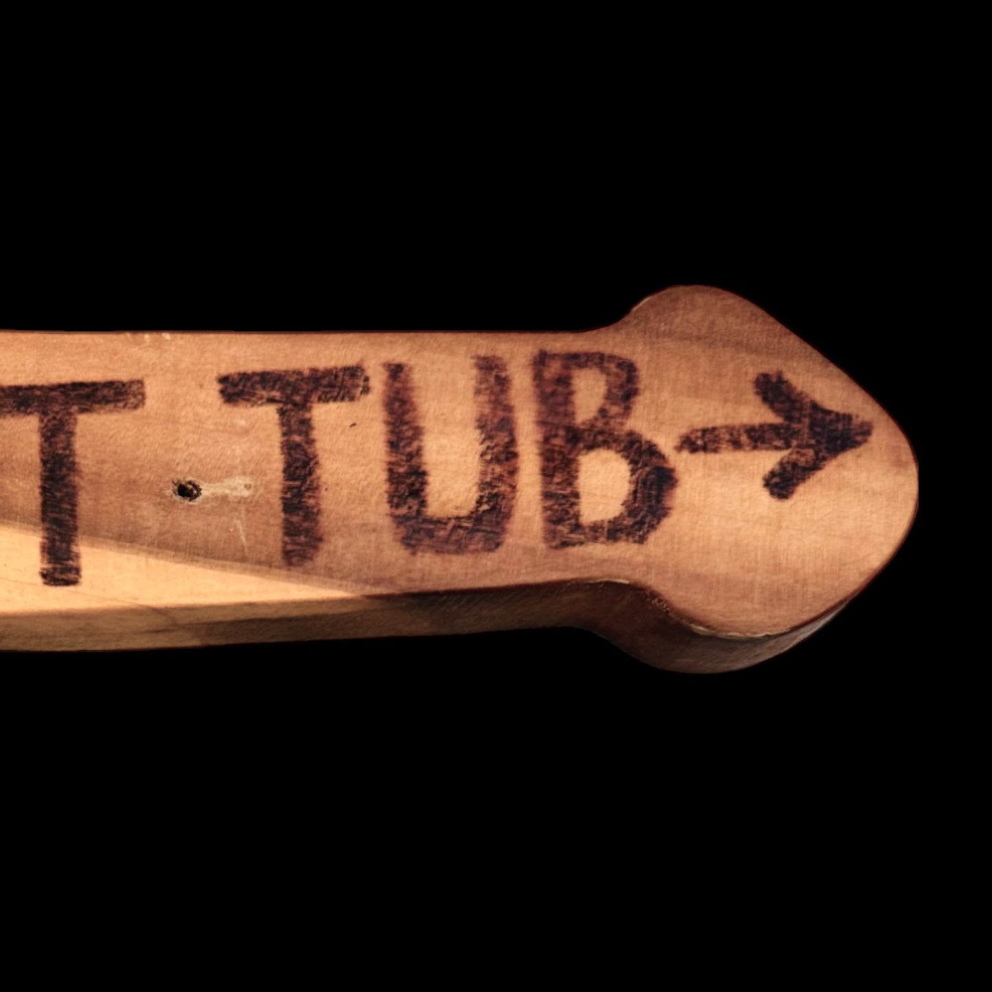Vintage Tacky Wooden Hot Tub Penis Direction Sign