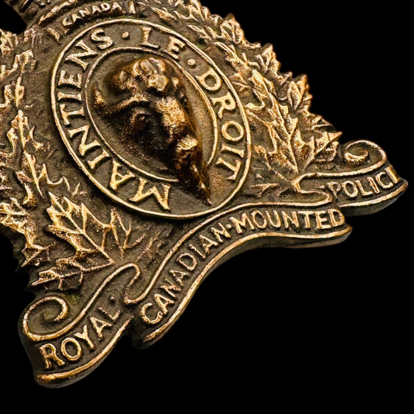 Vintage RCMP Bronze Coat of Arms Crest - Royal Canadian Mounted Police