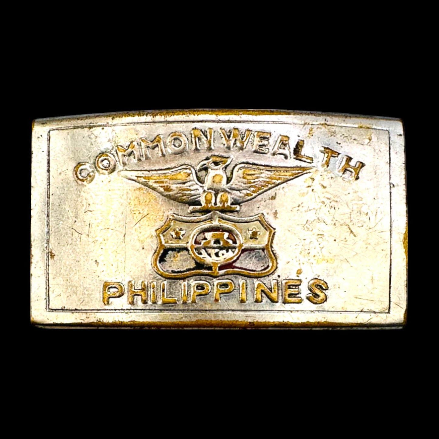 Vintage Commonwealth of the Philippines Military Belt Buckle WWII Era