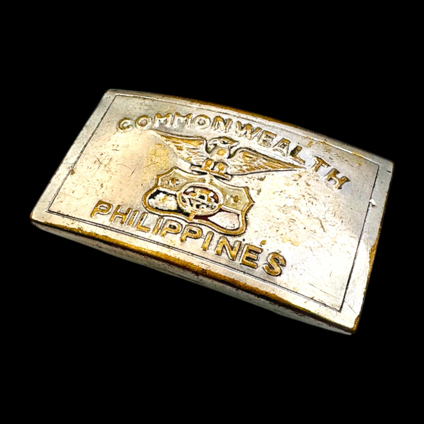 Vintage Commonwealth of the Philippines Military Belt Buckle WWII Era